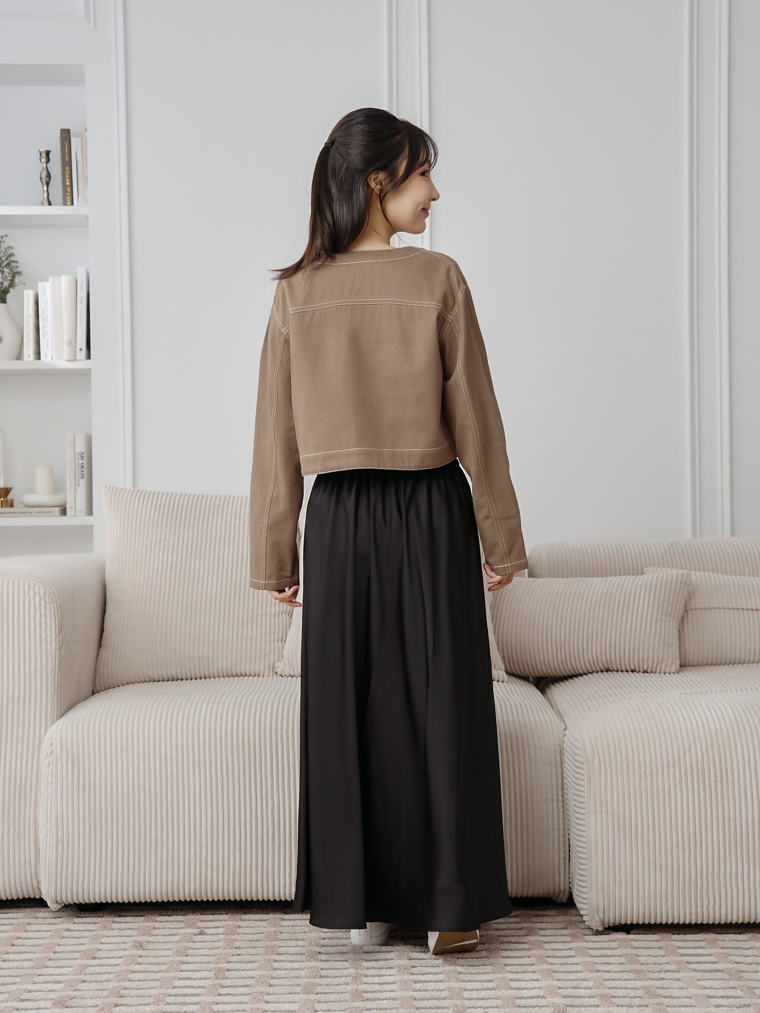 Round Neck Twill Jacket