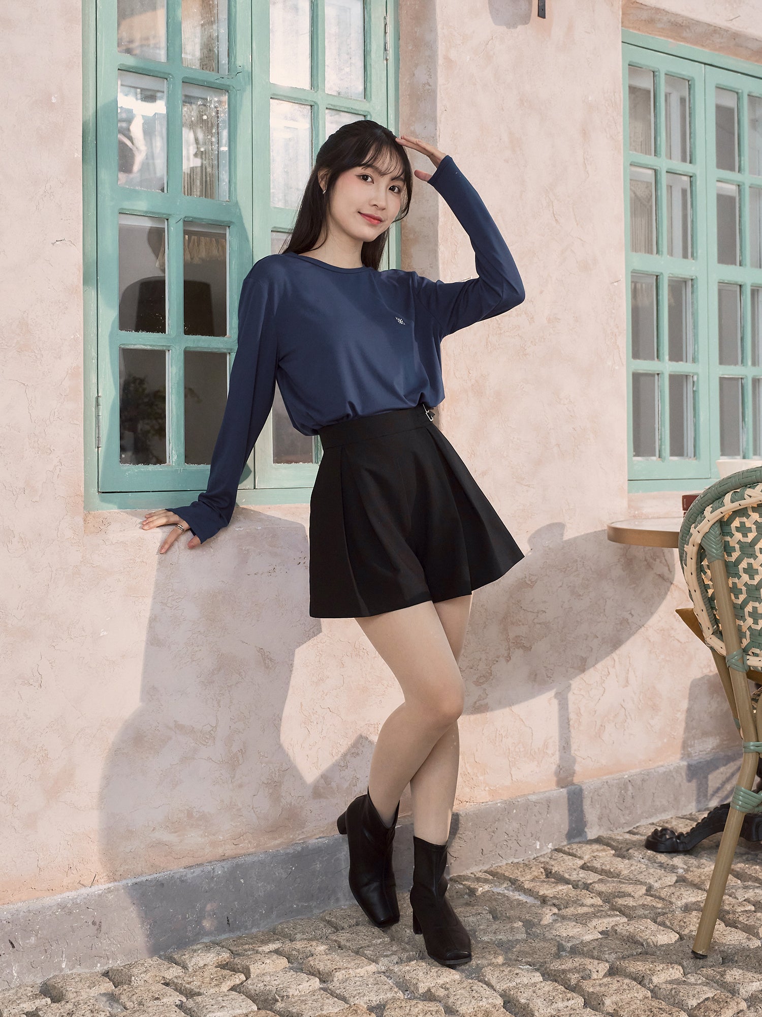 超A字闊腿短西褲