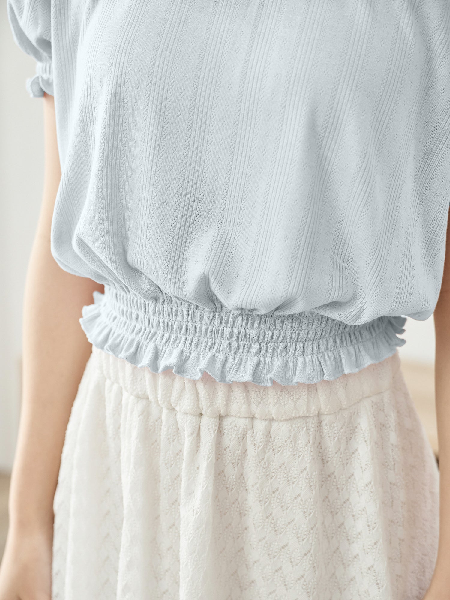 可愛澎袖打攬上衣