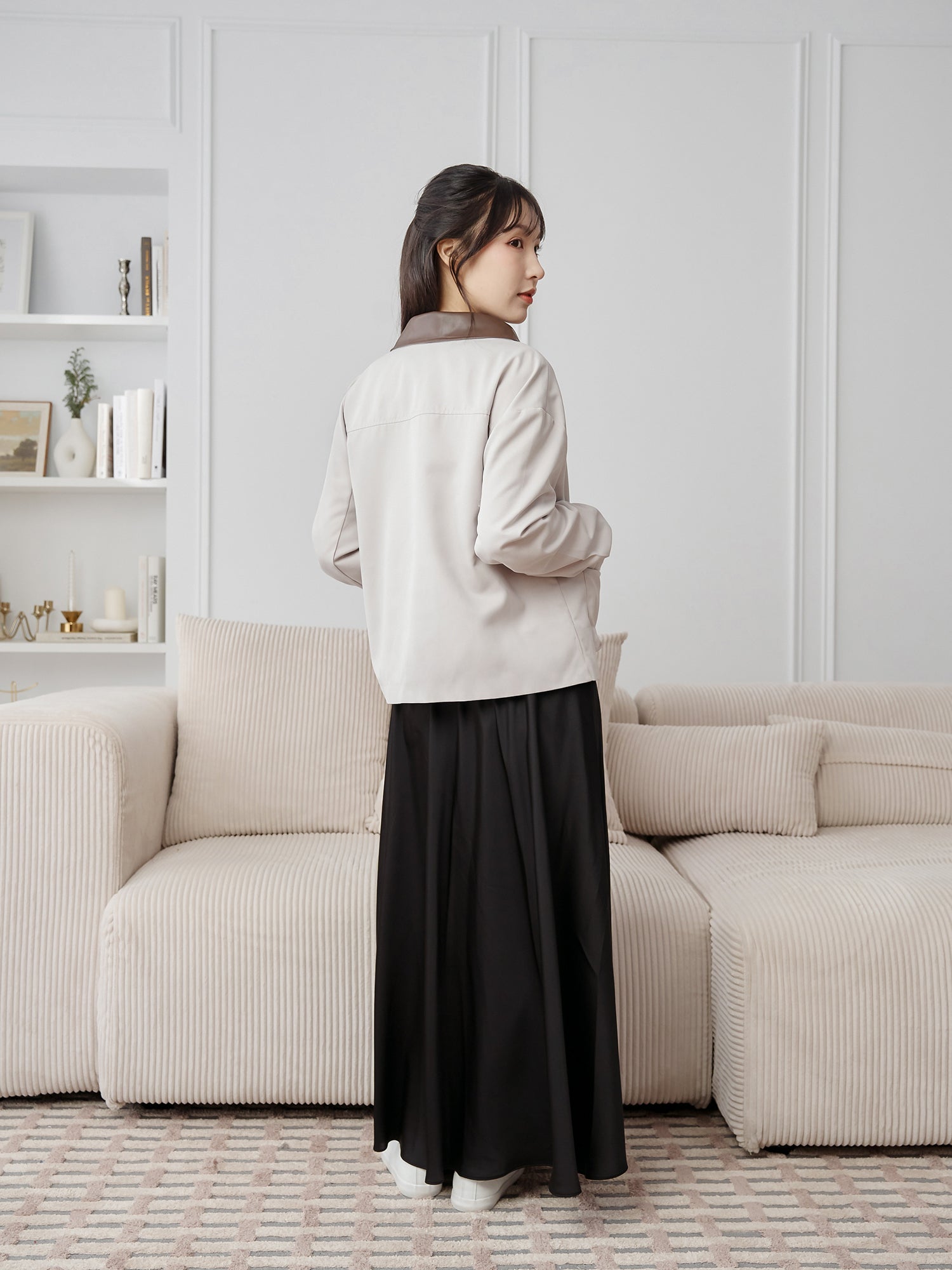 Leather Collar Barn Jacket