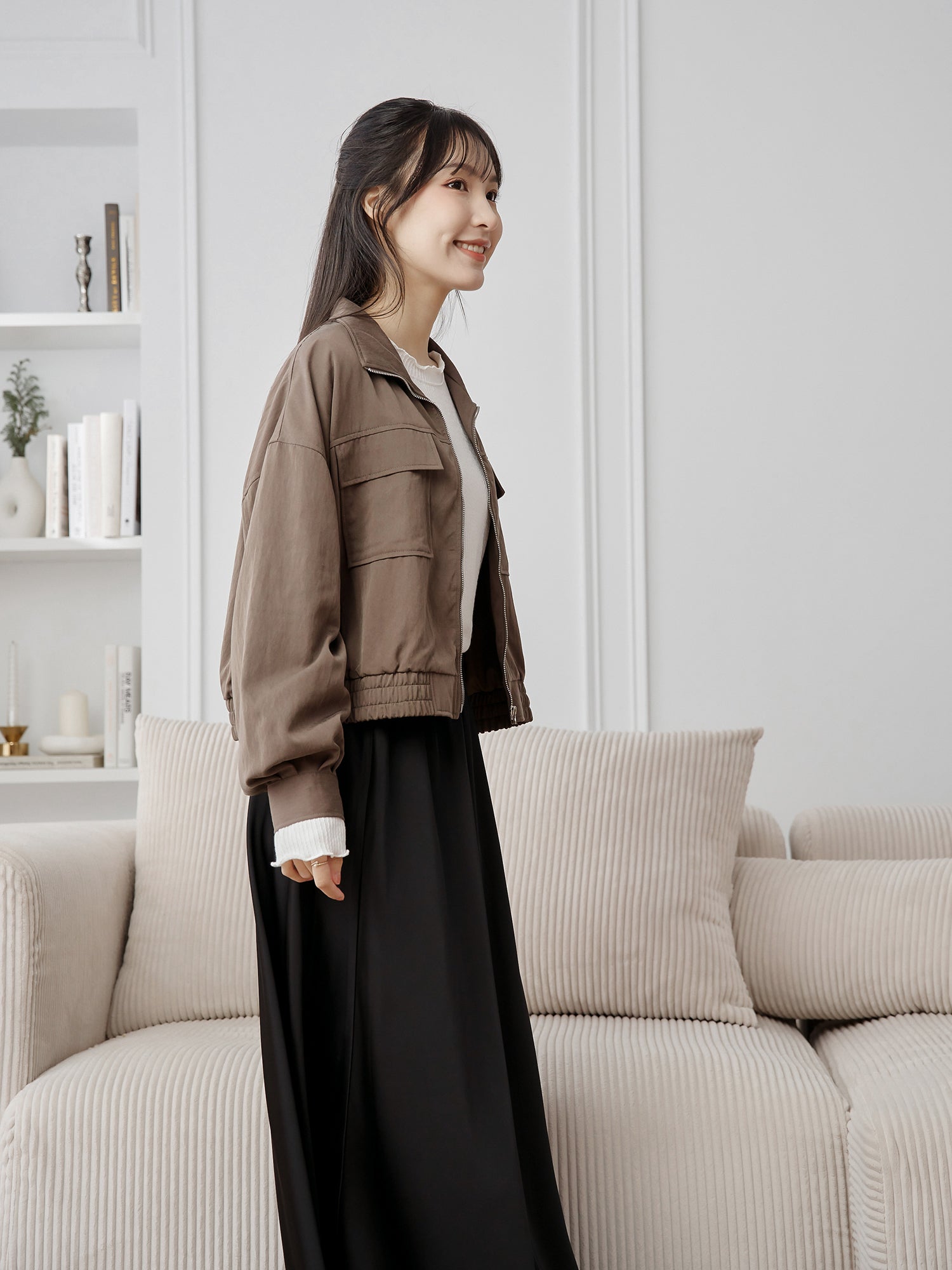 Collared Crop Jacket