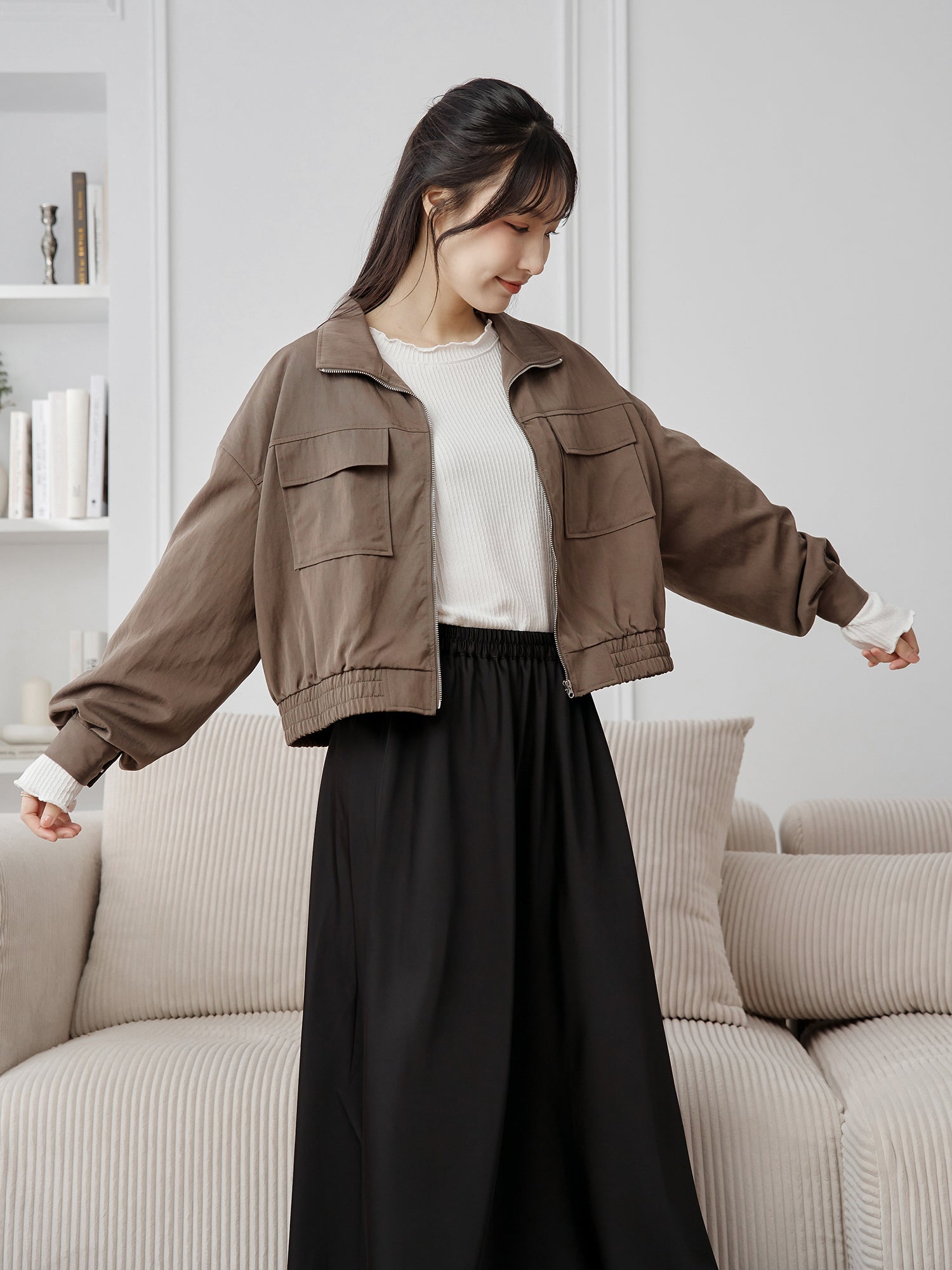 Collared Crop Jacket