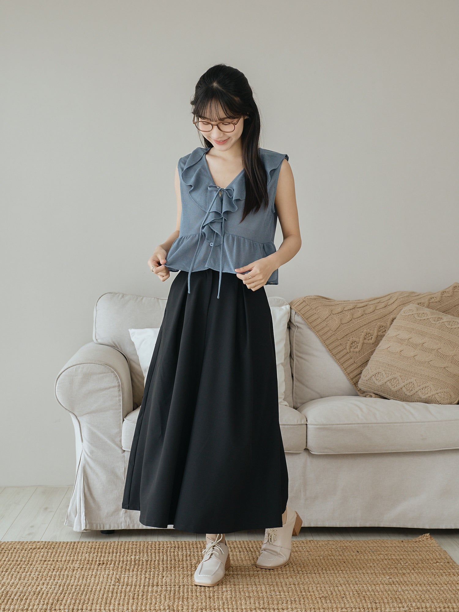 Pleated Midi Skirt