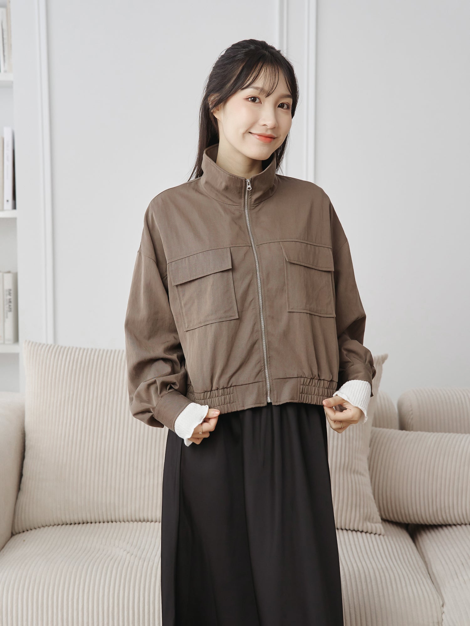 Collared Crop Jacket