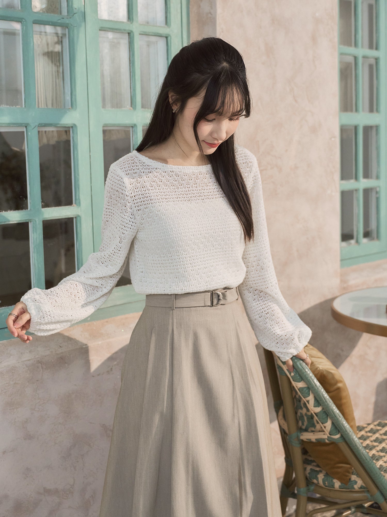 Sabrina Neck Crochet Top