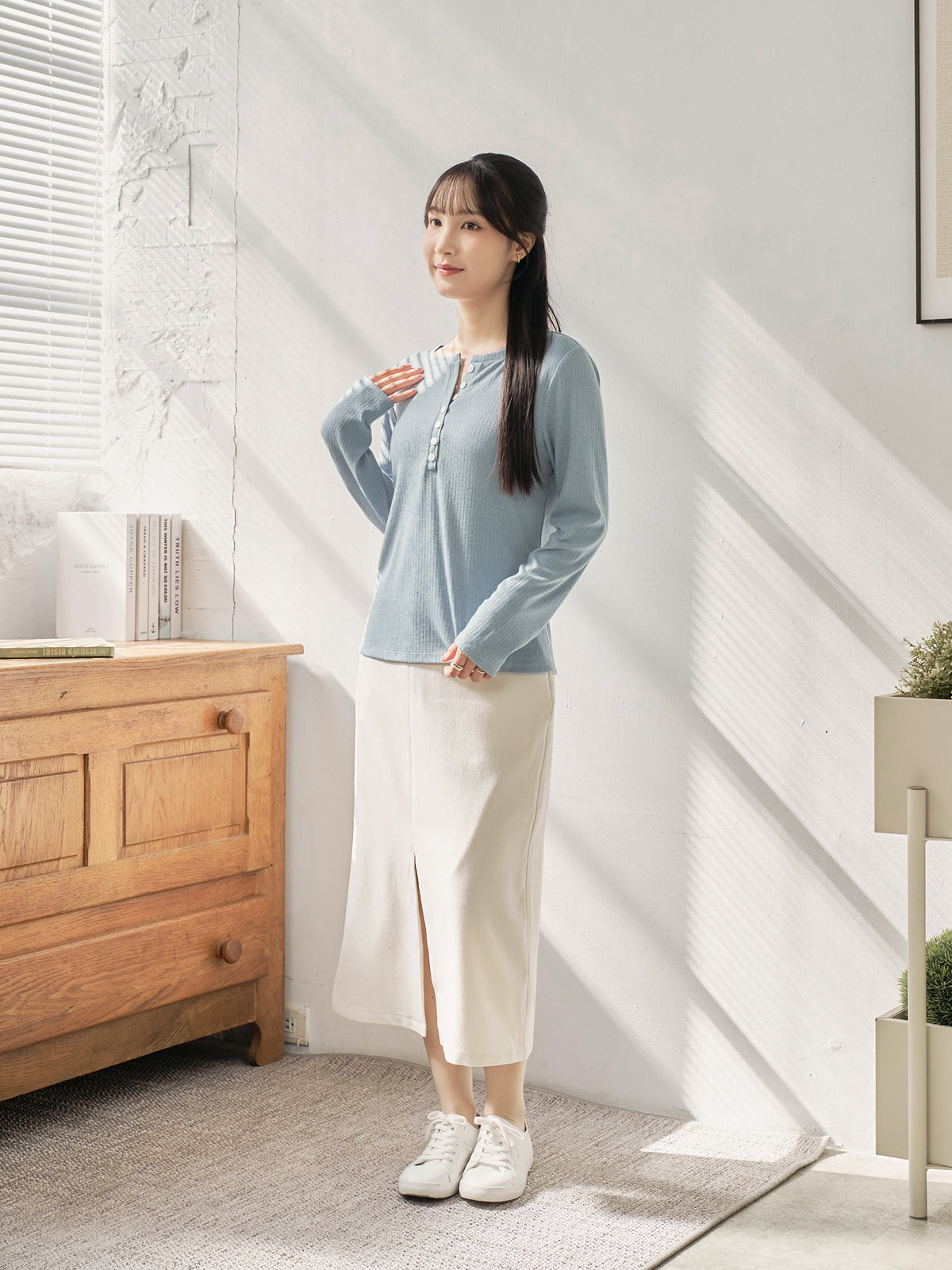 Long Sleeve Henley Top