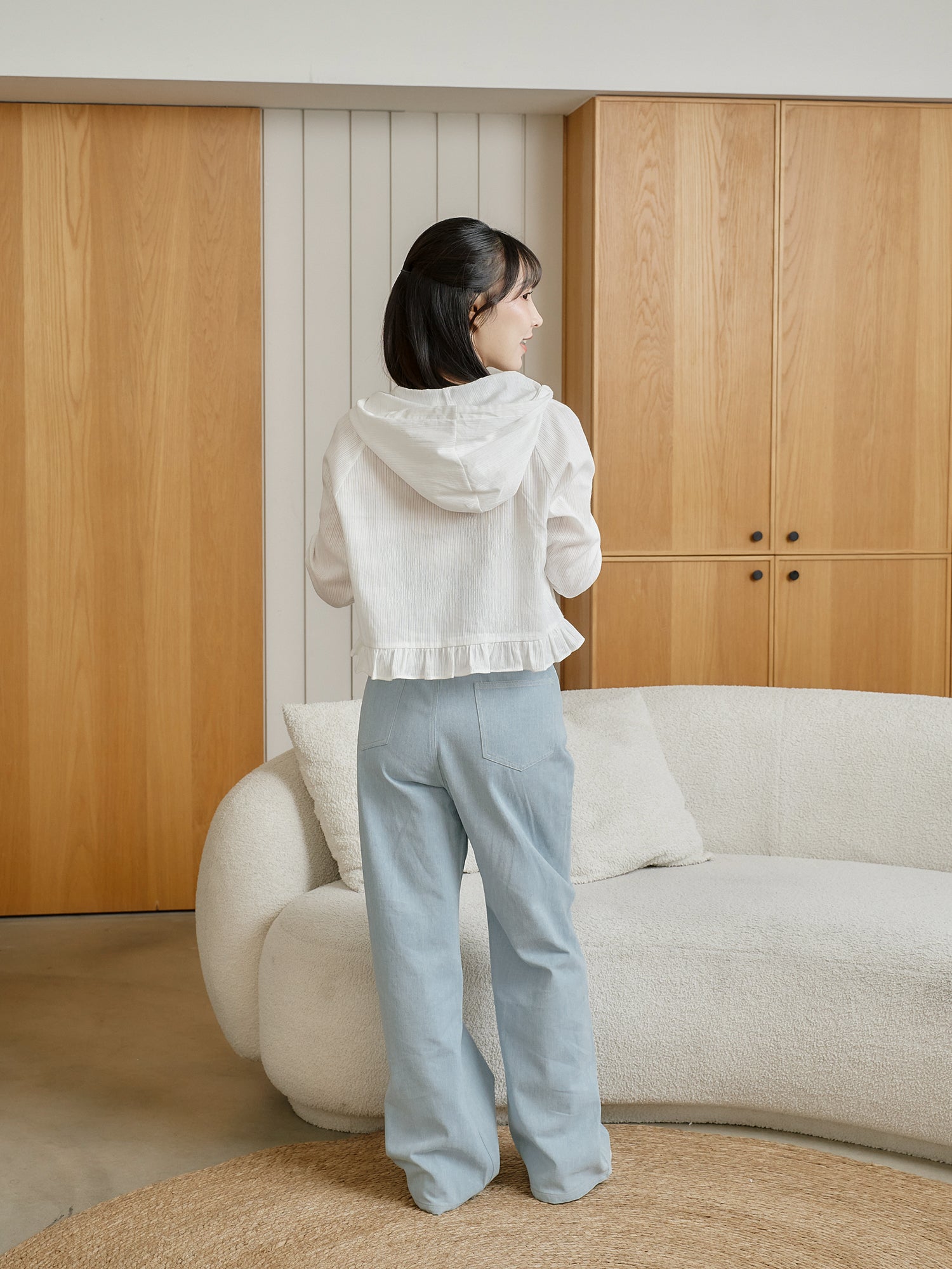 Casual Hooded Button Up Blouse