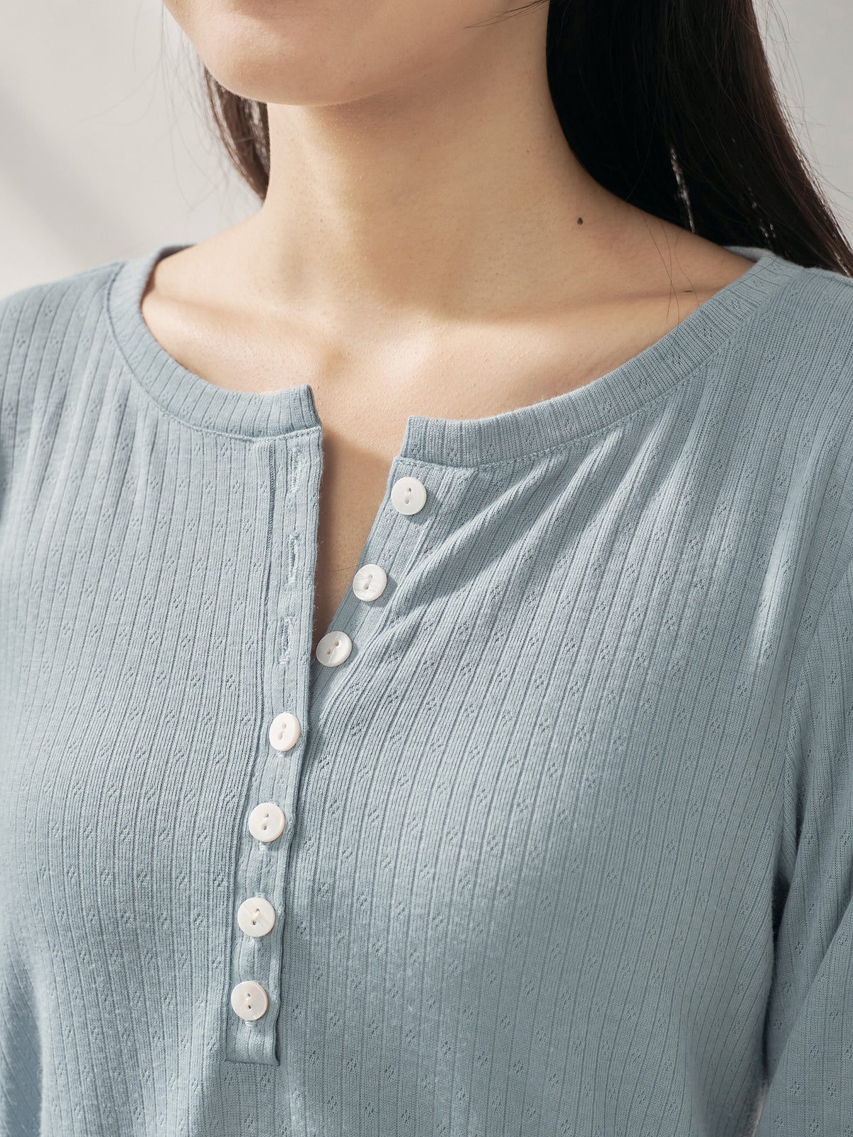 Long Sleeve Henley Top