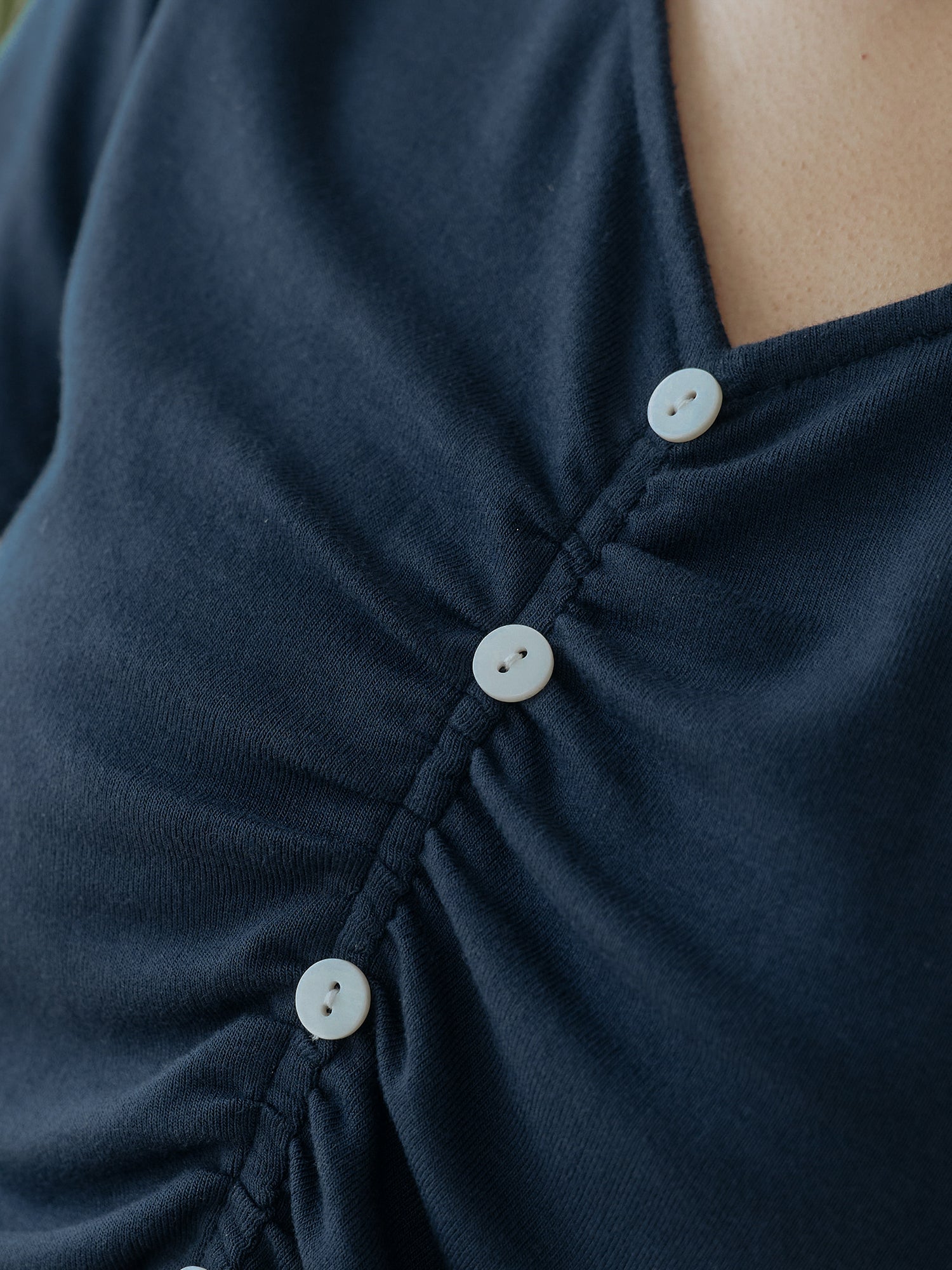 Front Gather Buttoned Top
