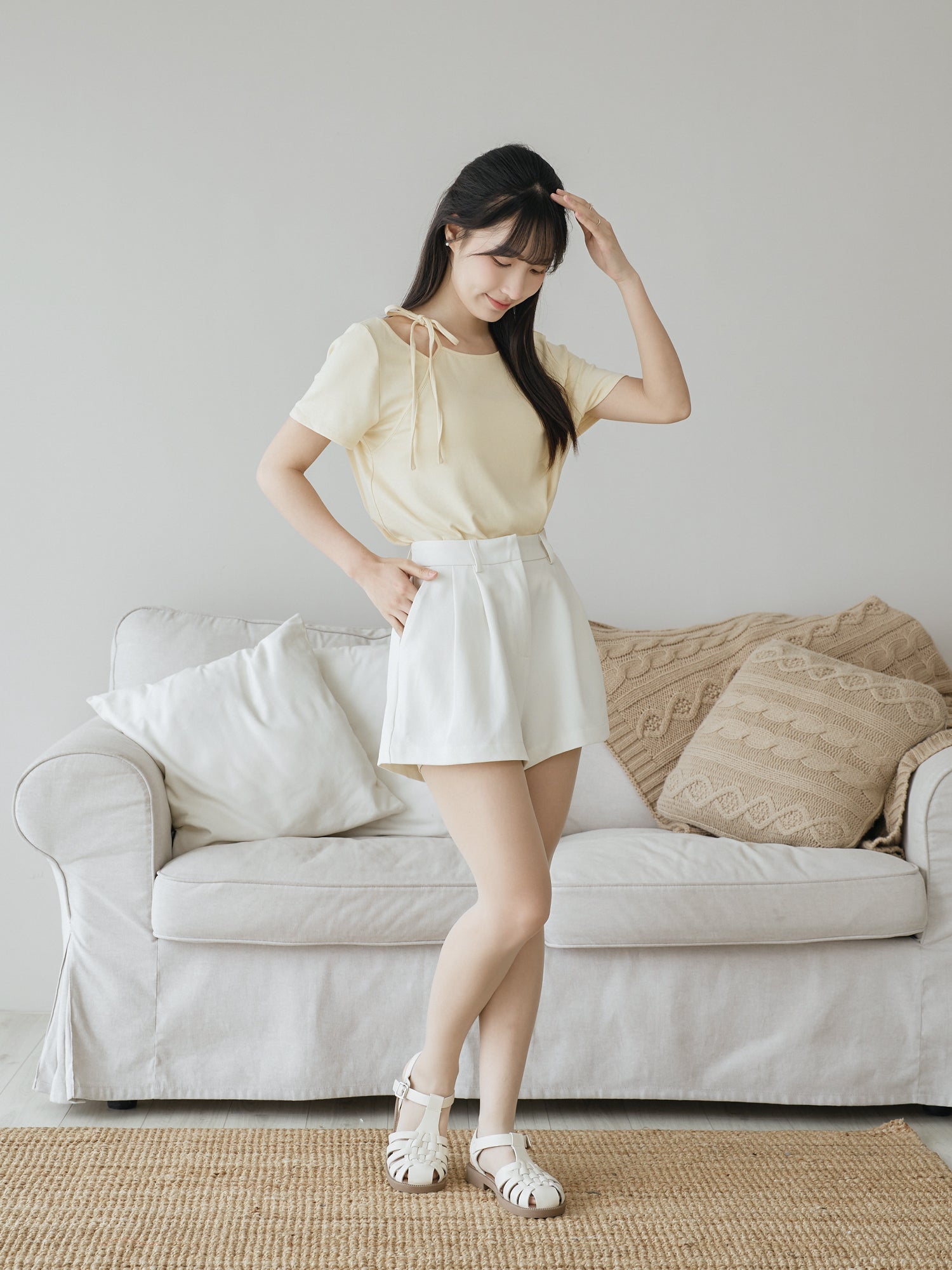 Tie Neck Cut Out Top