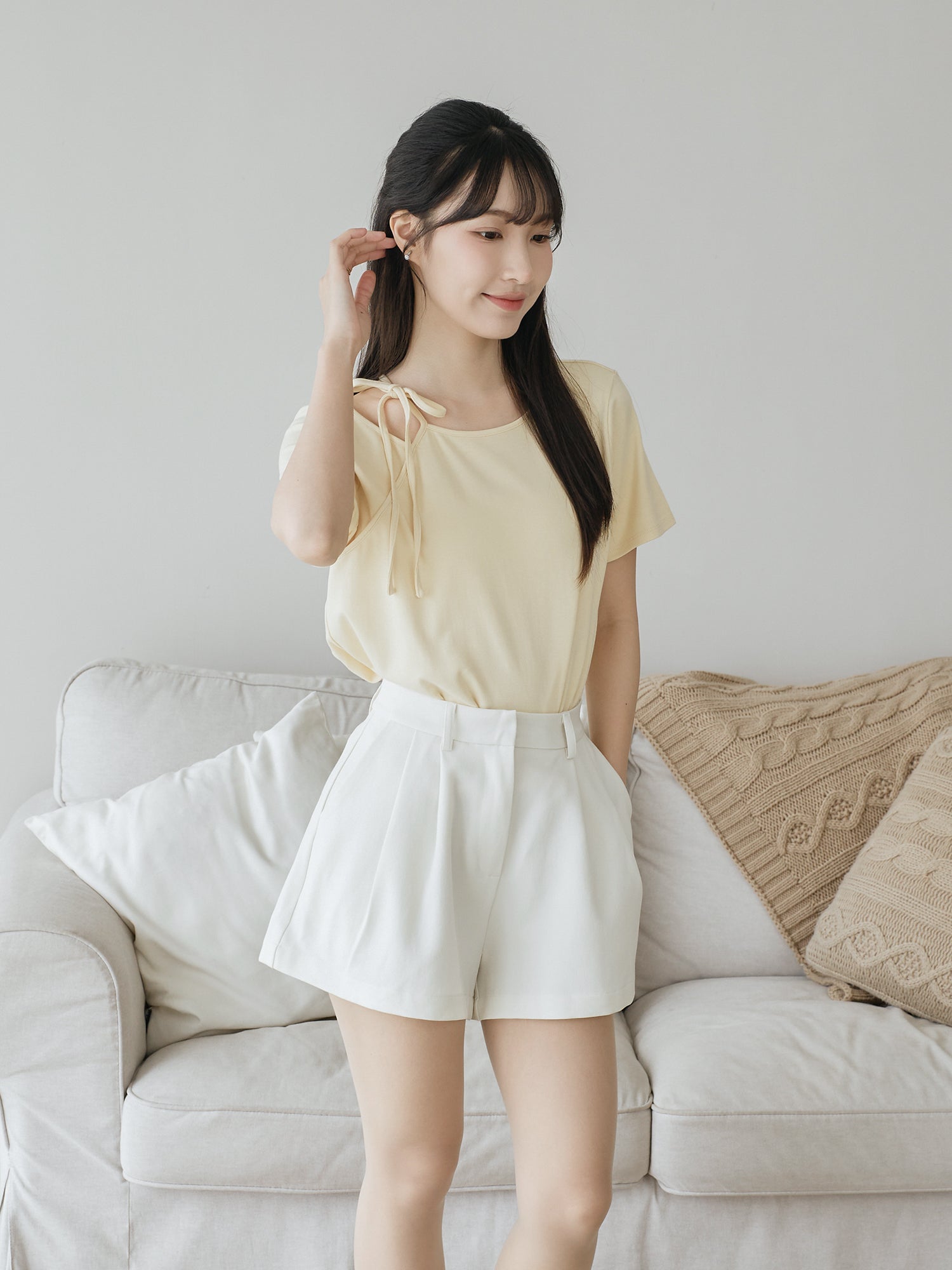 Tie Neck Cut Out Top
