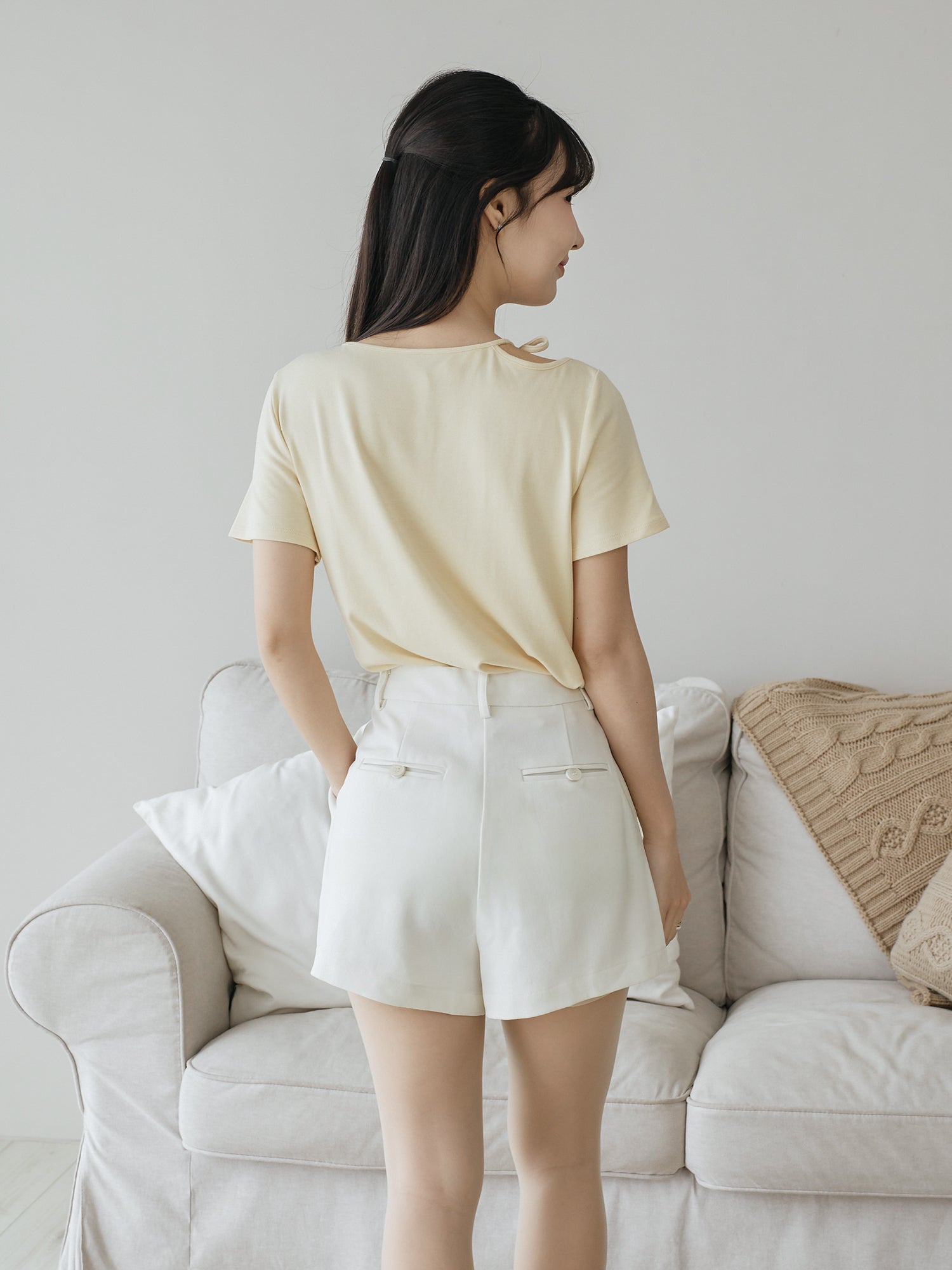 Tie Neck Cut Out Top