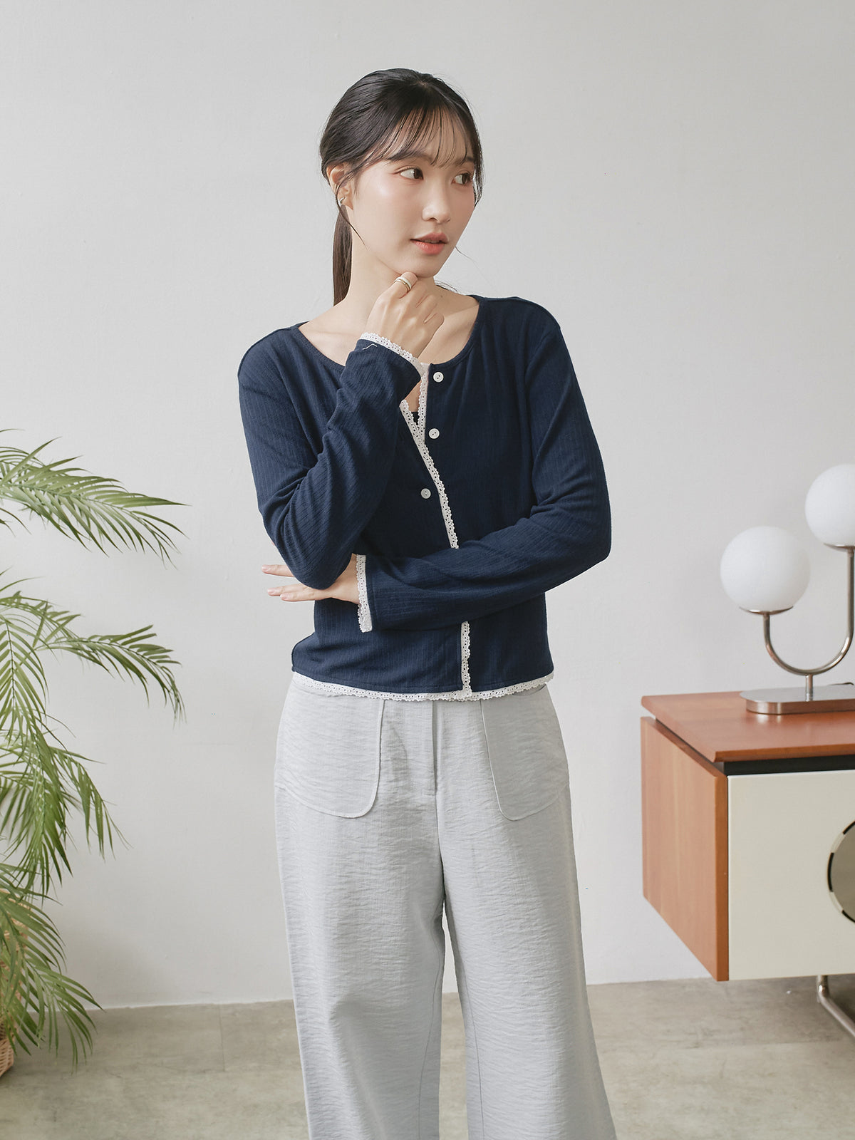蕾絲花邊針織外套