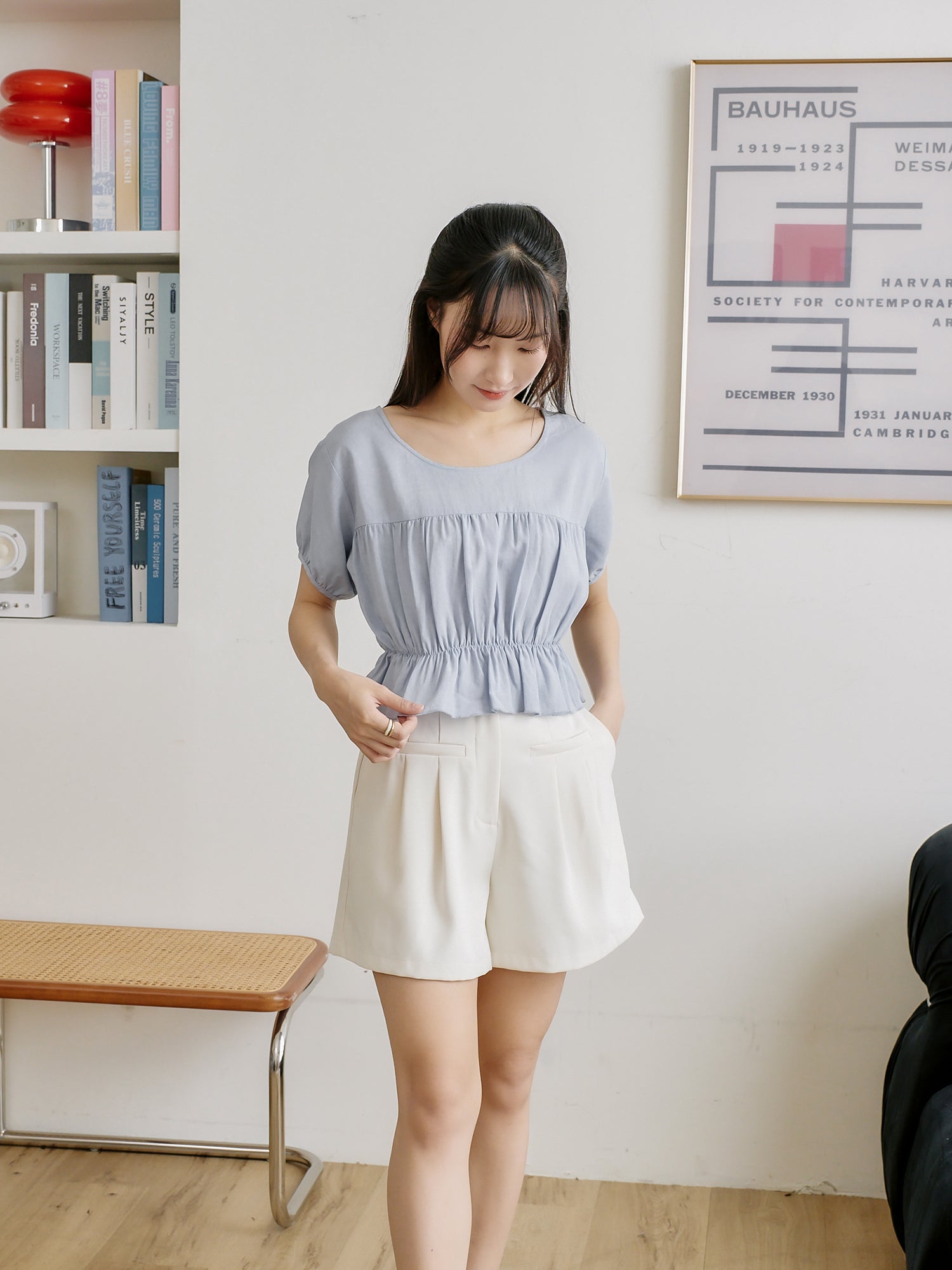 Feminine Elastic Waist Top