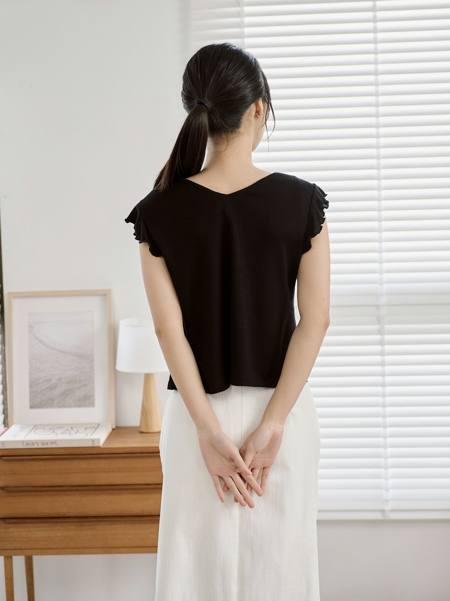 V-Neck Tie Detail Sleeveless Top