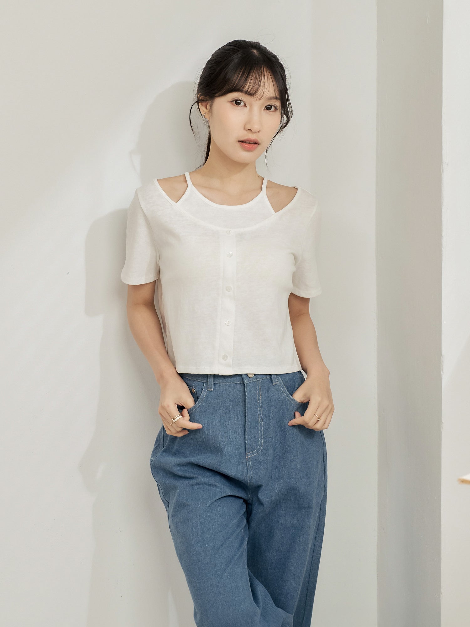 Layered Buttoned Top