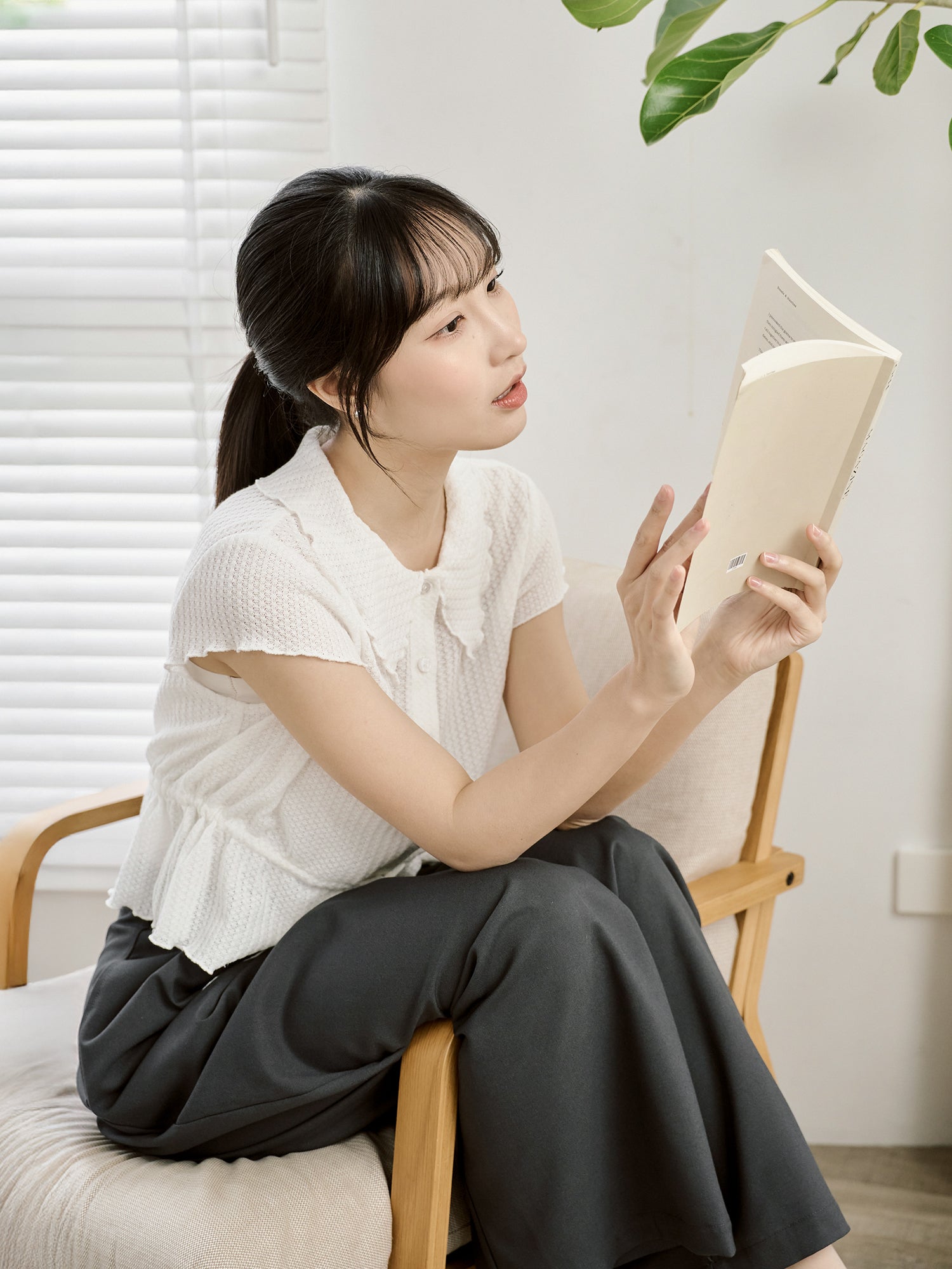 Tie Waist Waffle Top