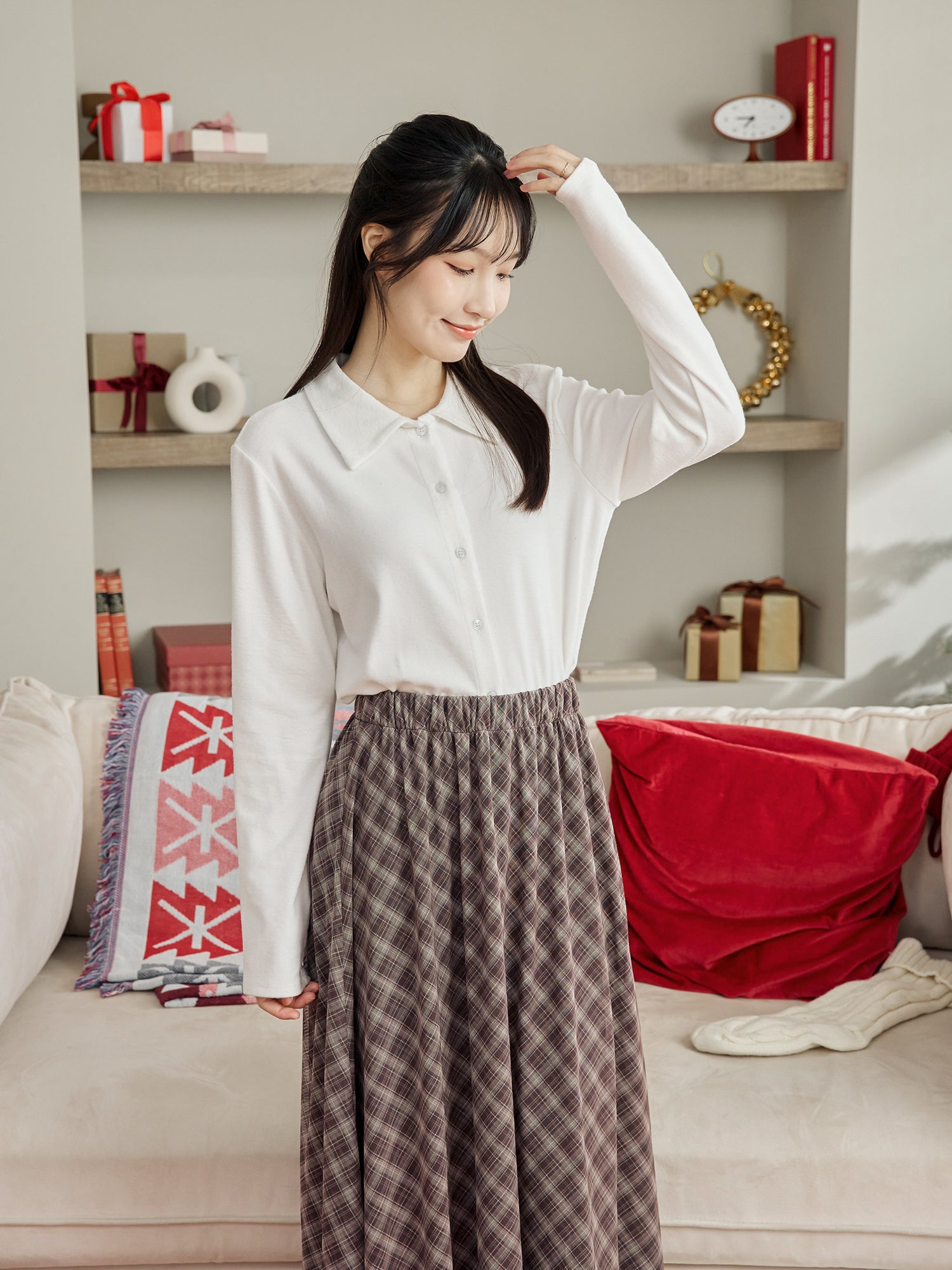 Plaid Mesh Mini Skirt