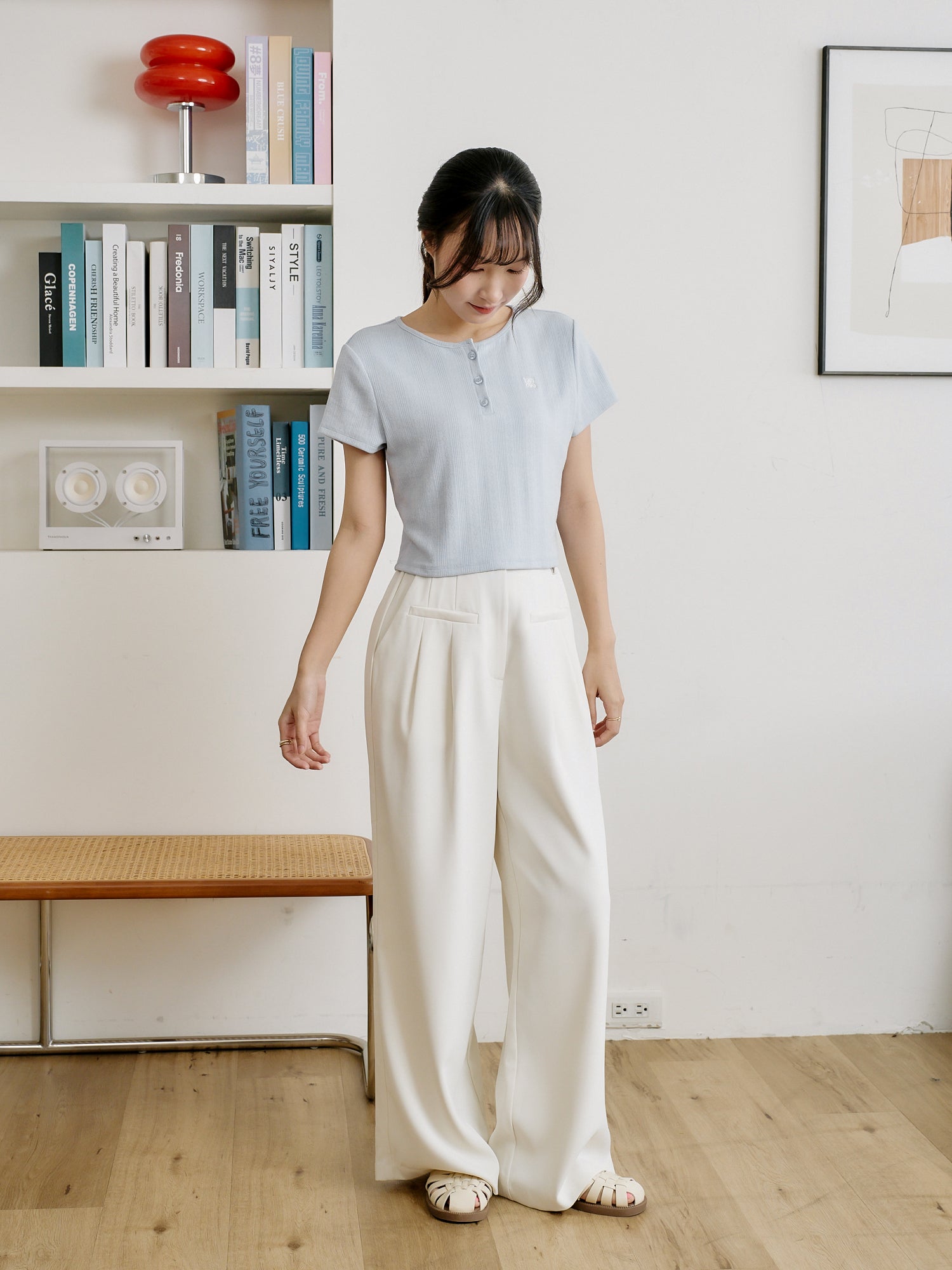 亨利領針織上衣