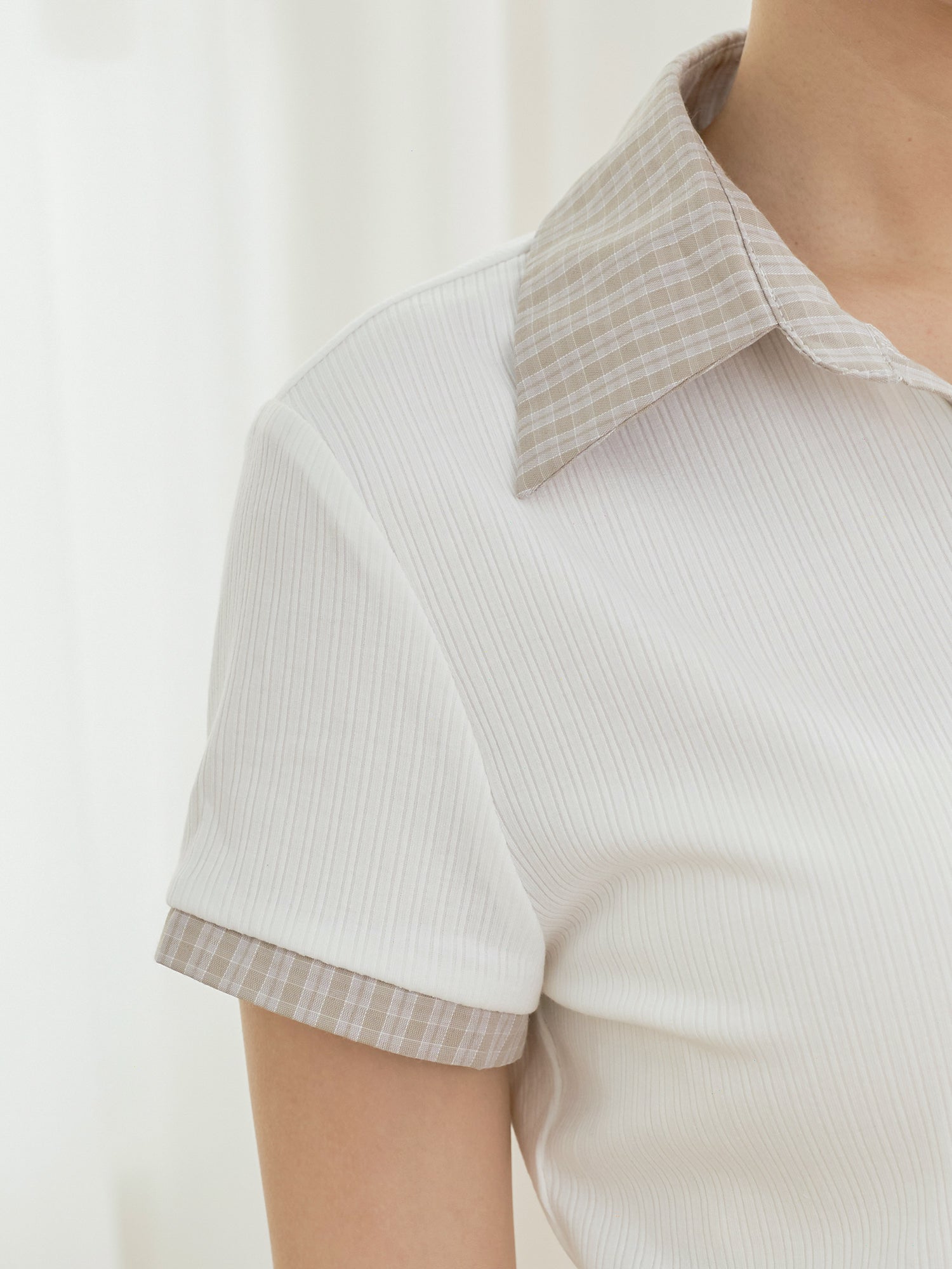 Plaid Collared Premium Top