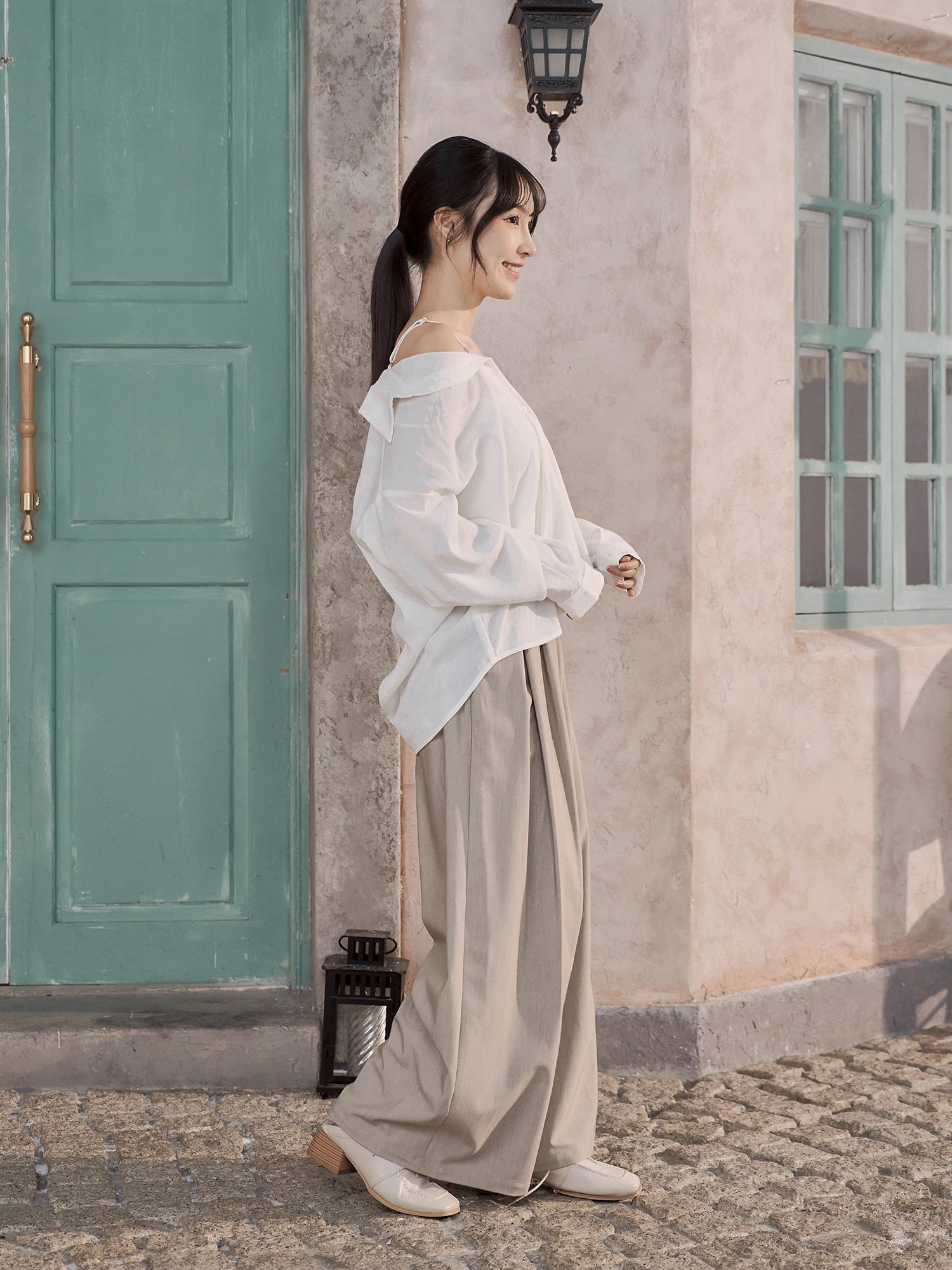 Two-Way Cold Shoulder Shirt