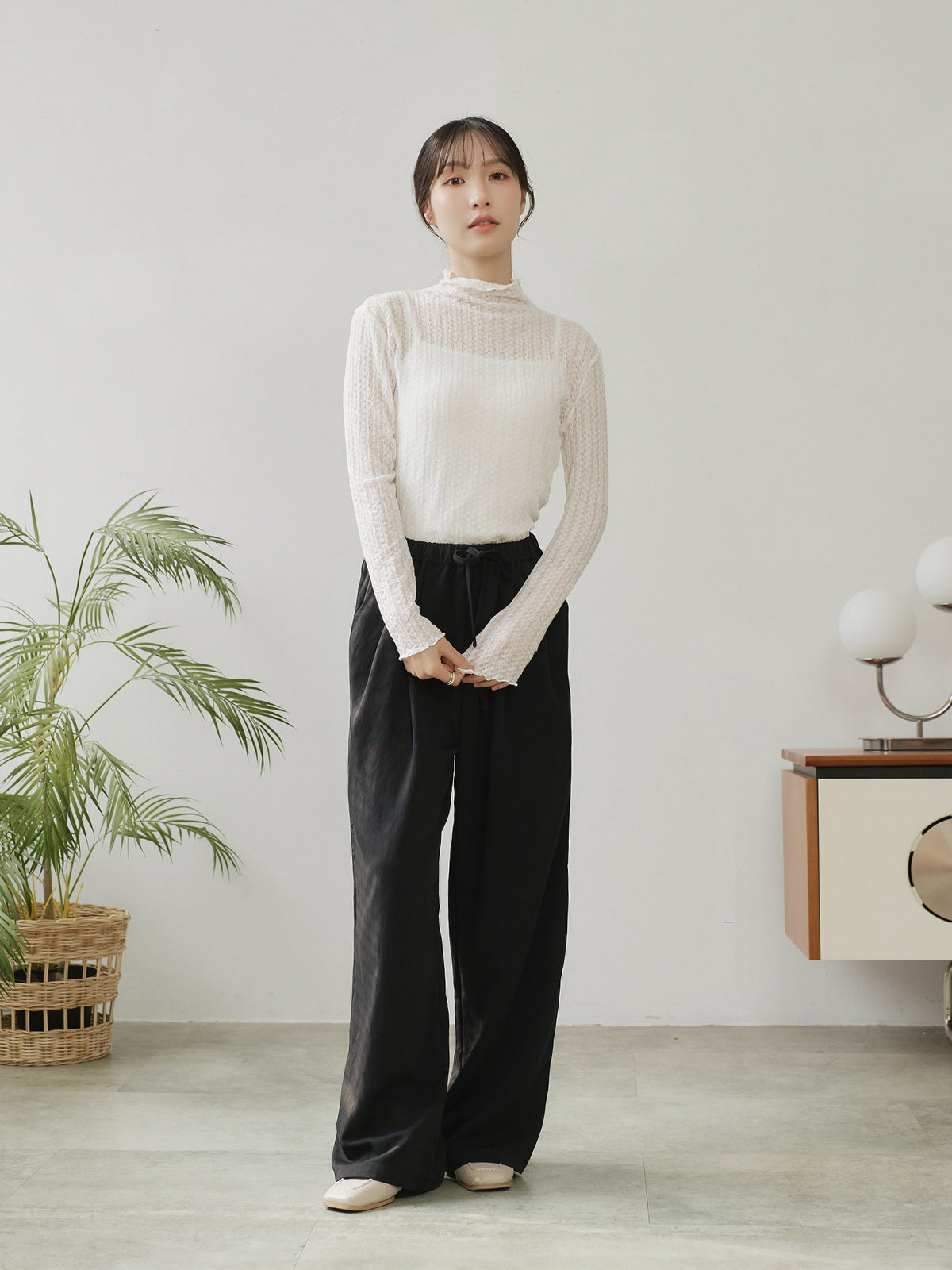 彈力蕾絲內搭上衣