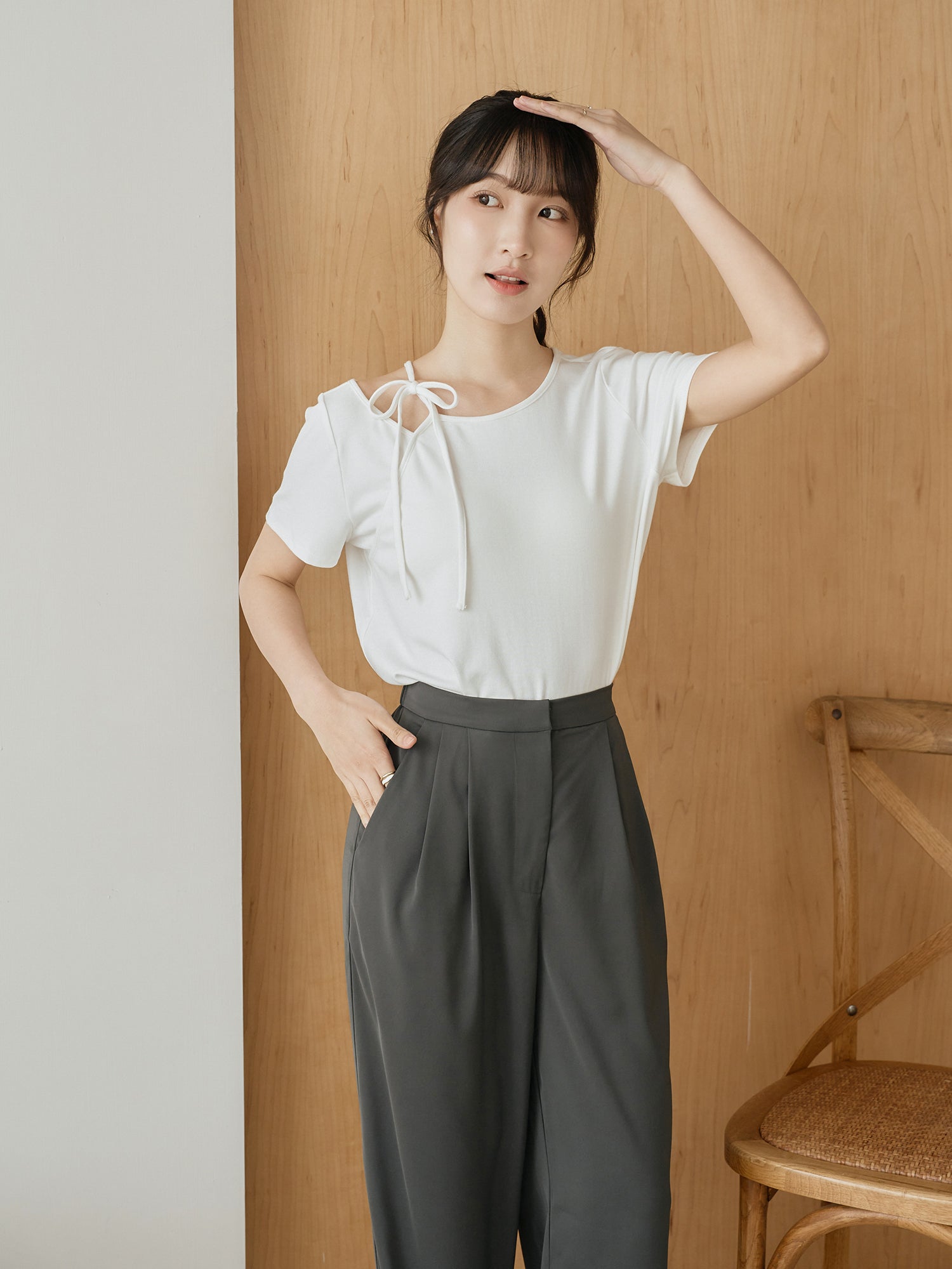 Tie Neck Cut Out Top