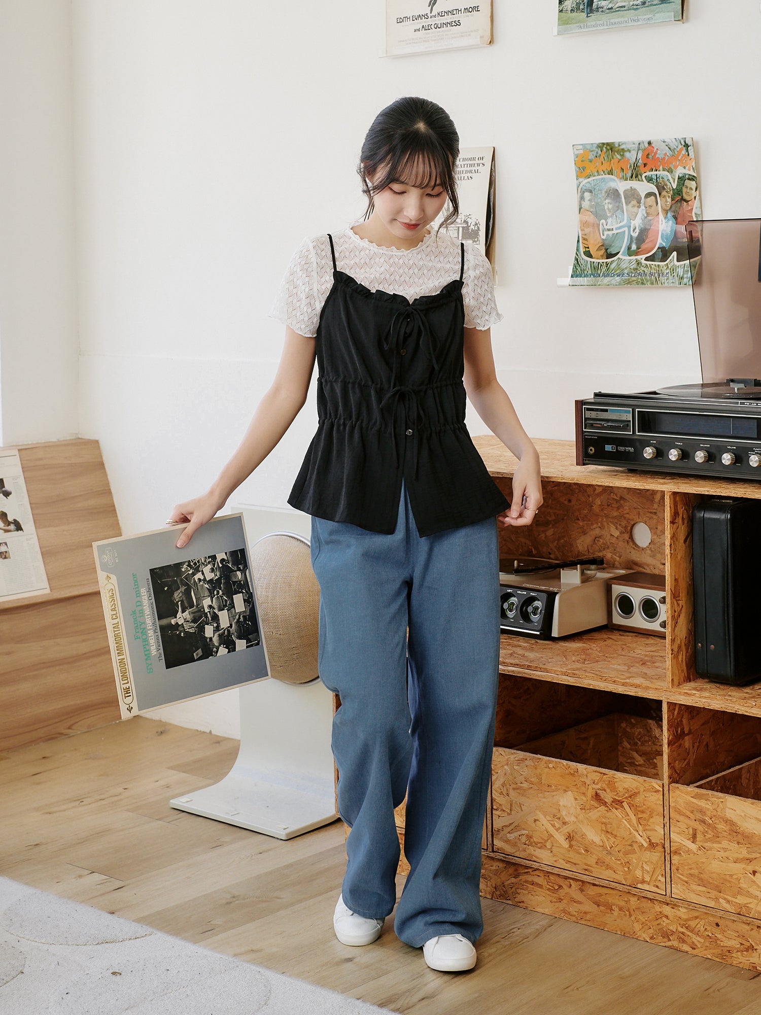 Tie Front Ruffled Cami Top