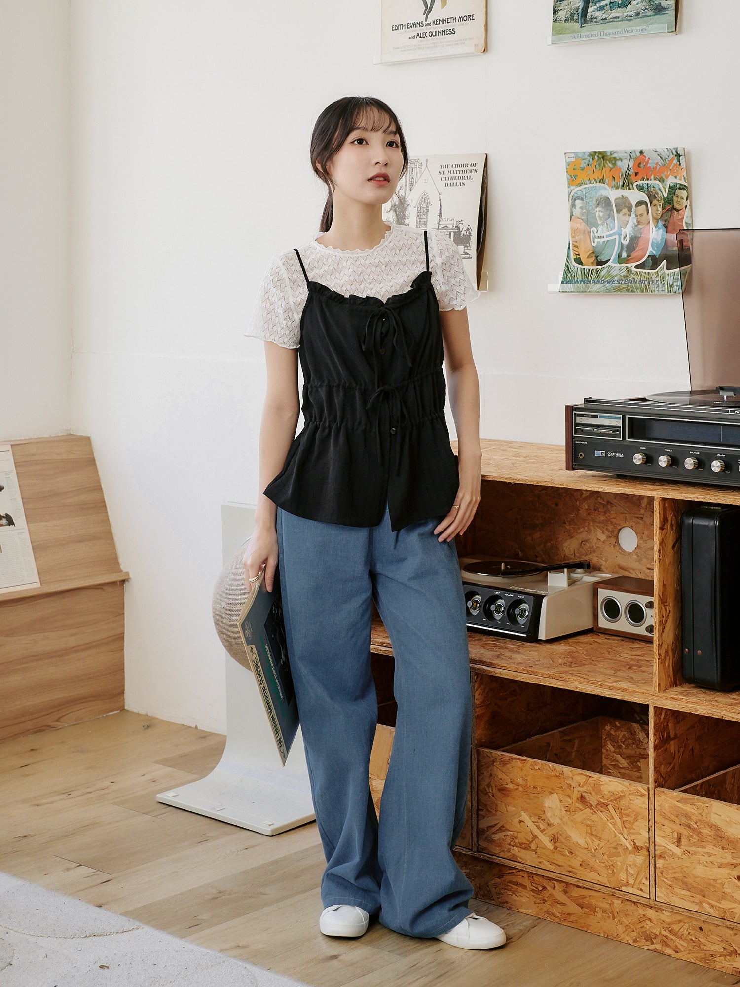 Tie Front Ruffled Cami Top