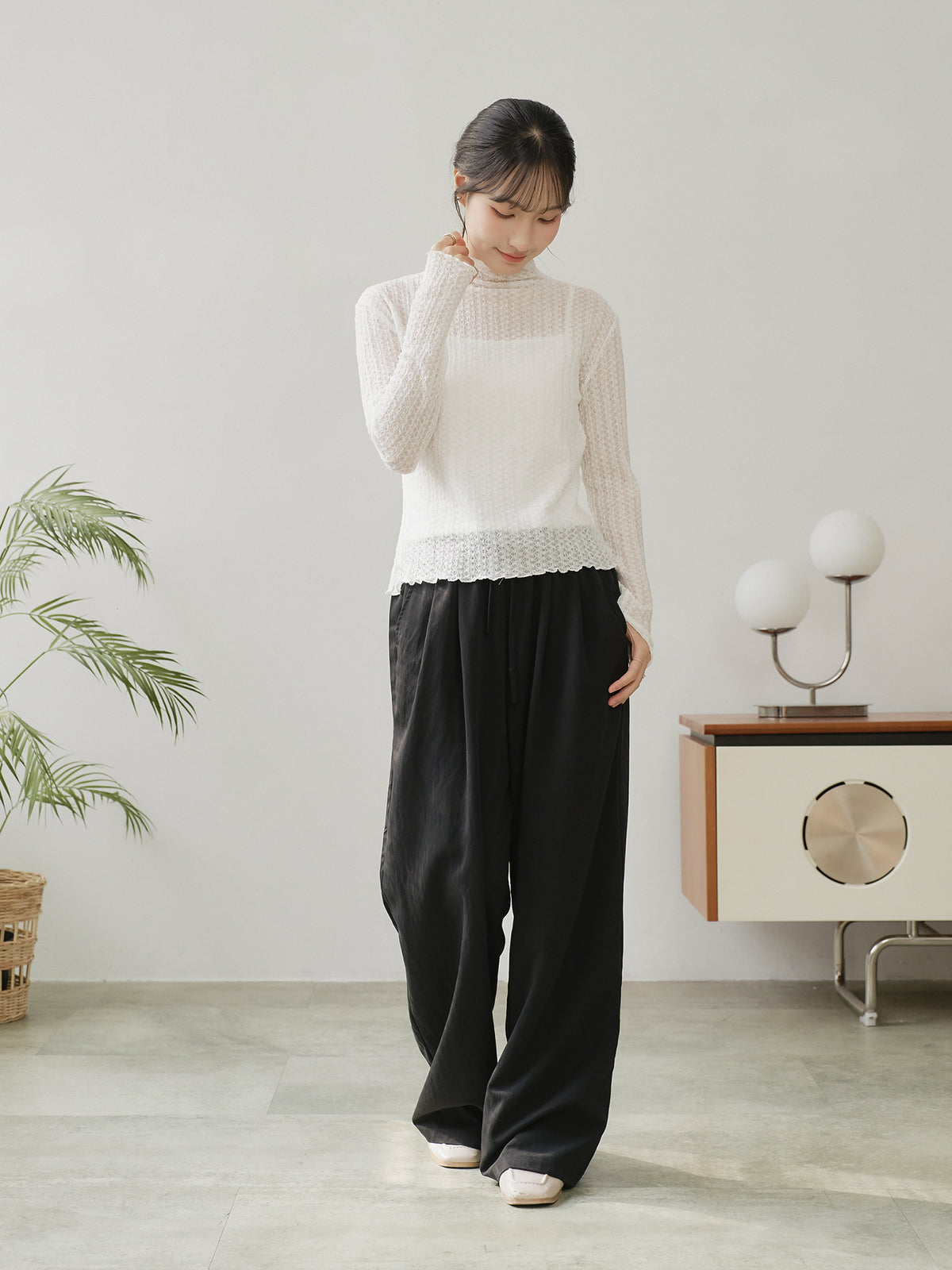 Lace High Neck Top