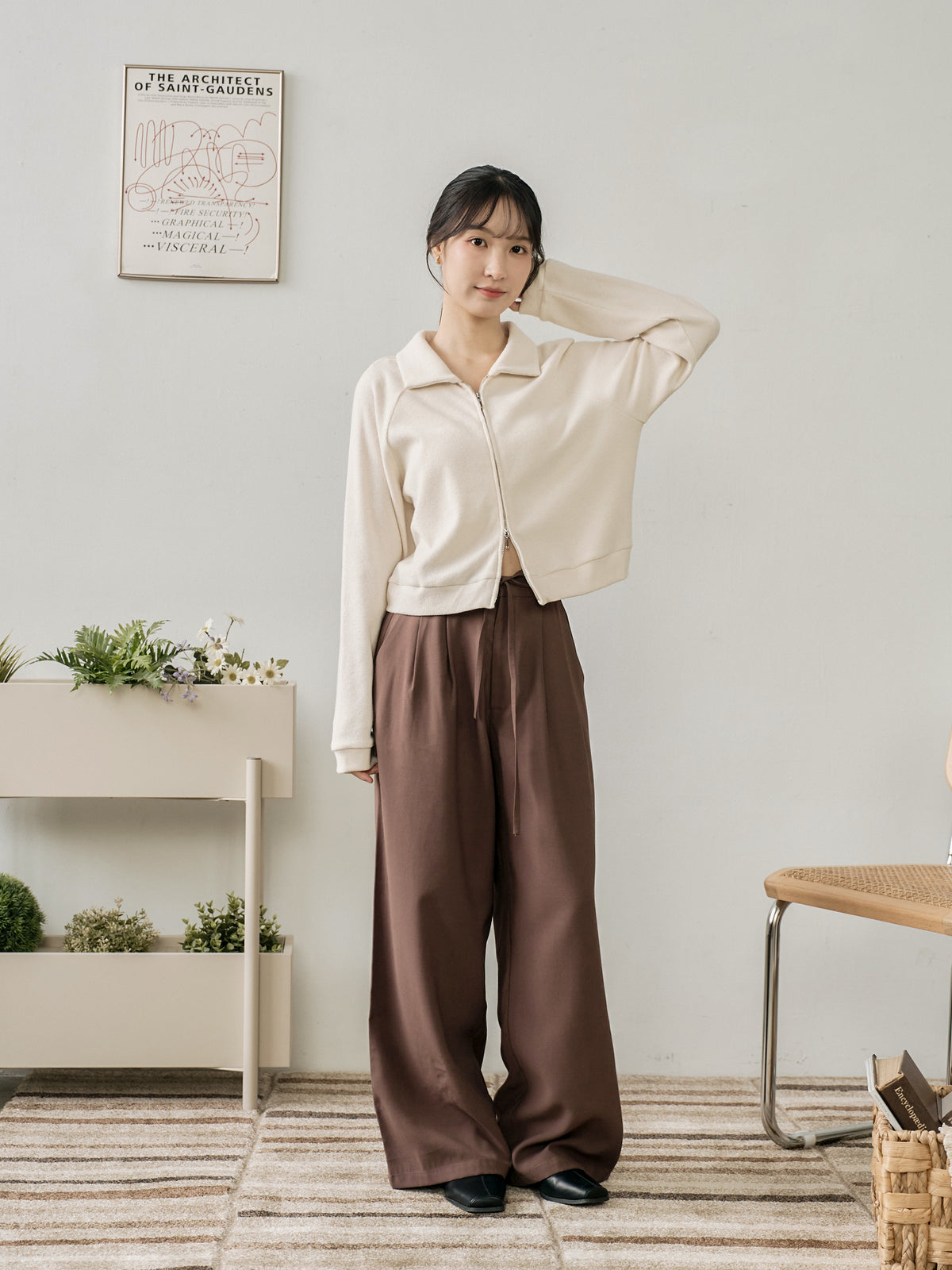 Soft Touch Cashmere Zip-Up Top