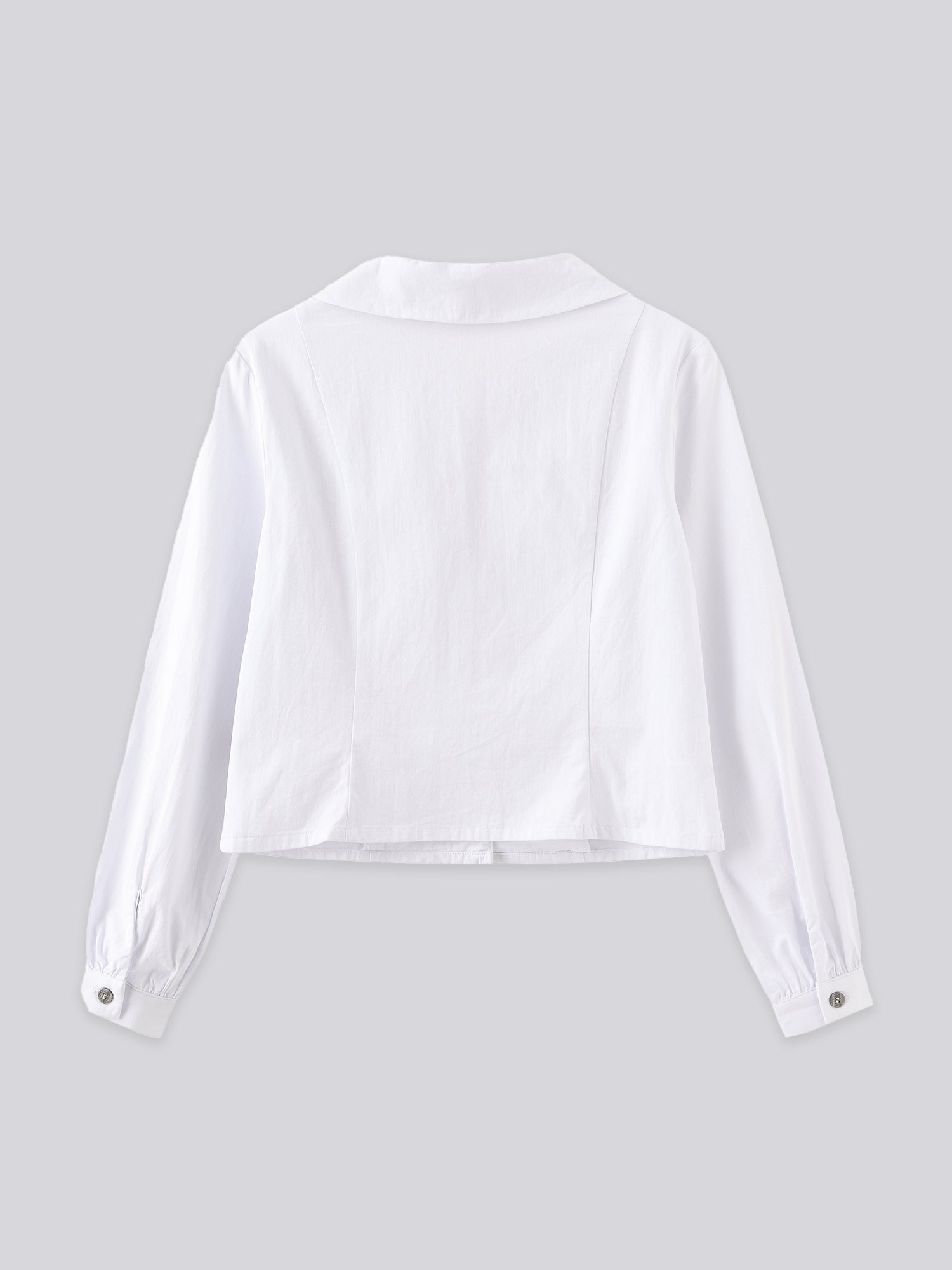 Pearl Double Button Crop Shirt*