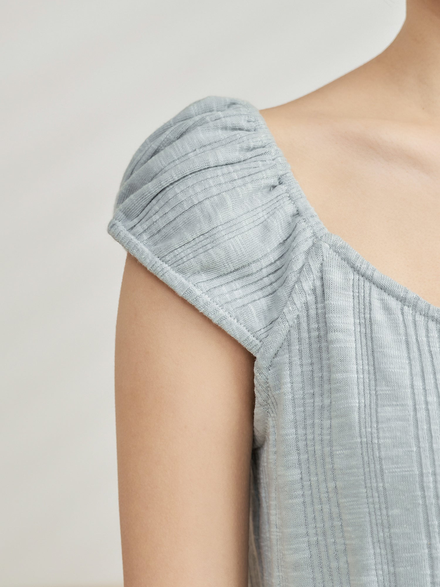 Knit-Blend Cap Sleeve Top