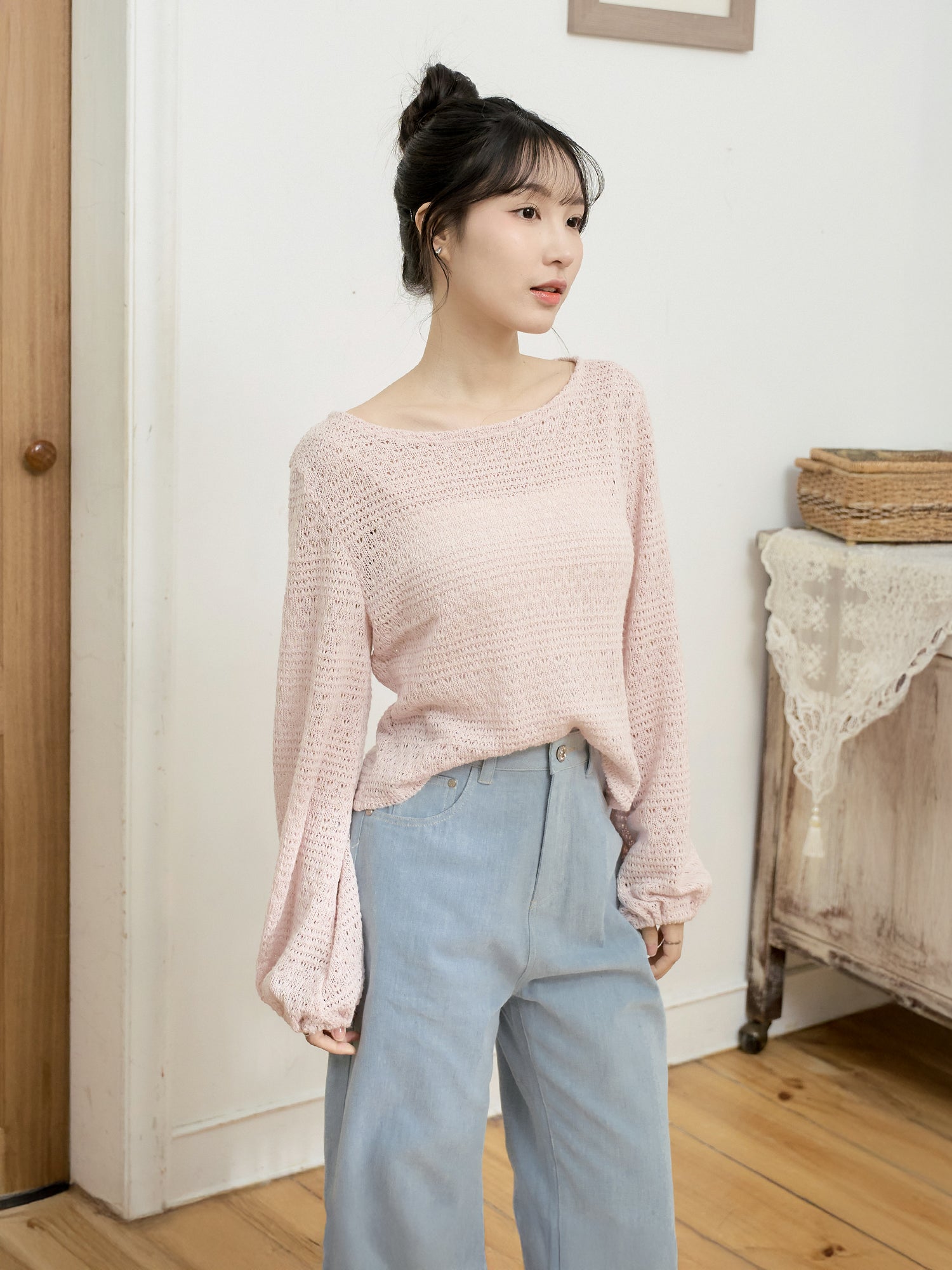 Sabrina Neck Crochet Top