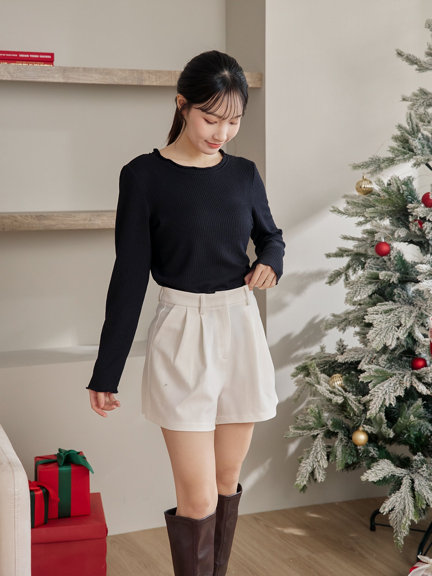 立體細條紋上衣