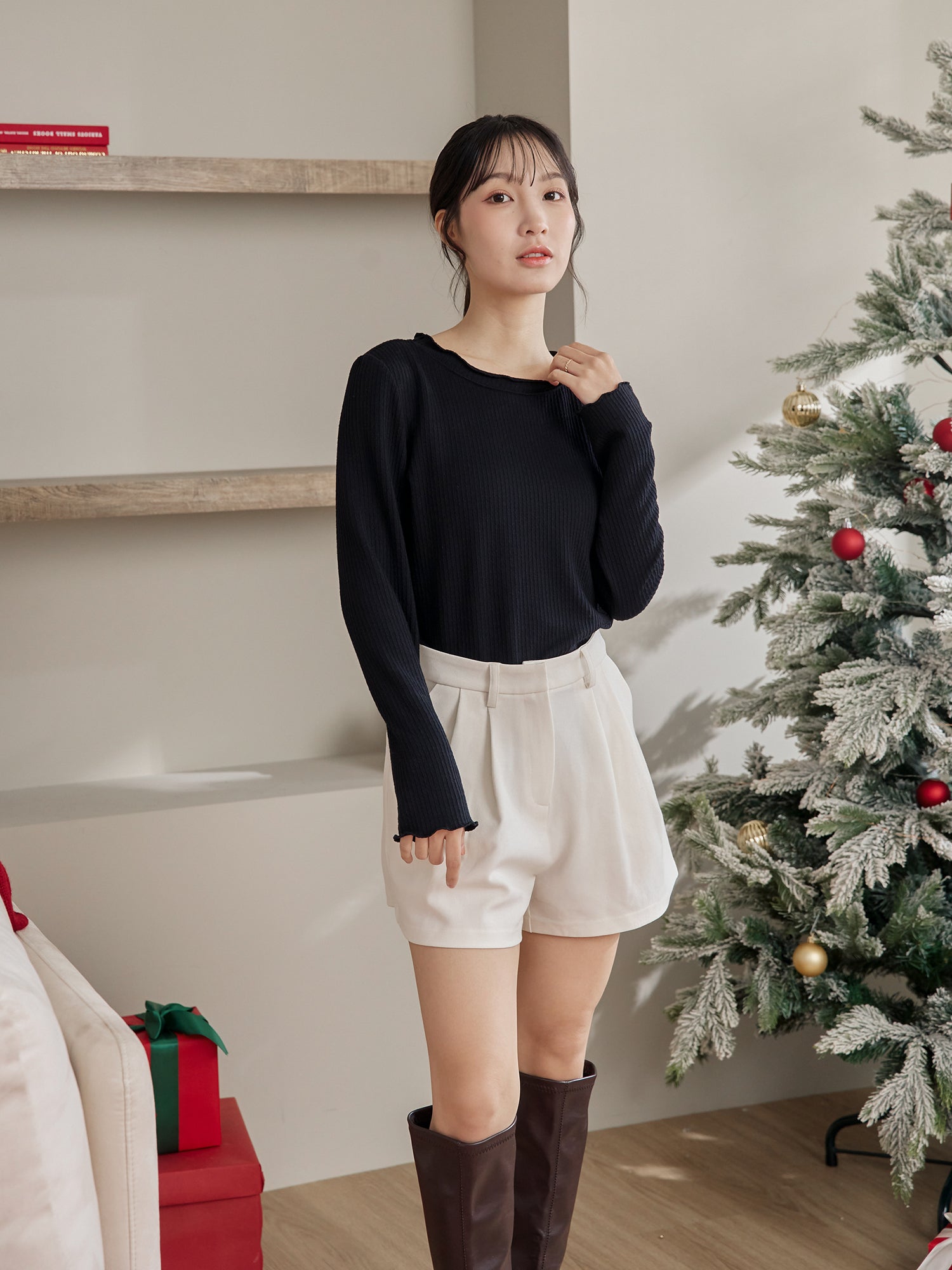 立體細條紋上衣