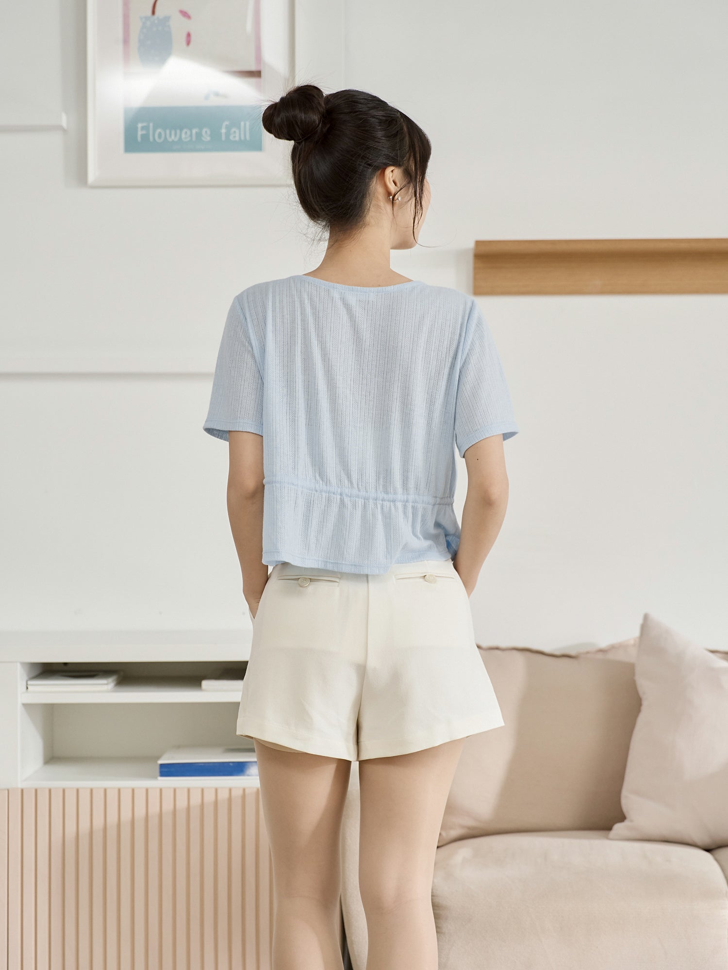 Pintuck Tie Waist Top