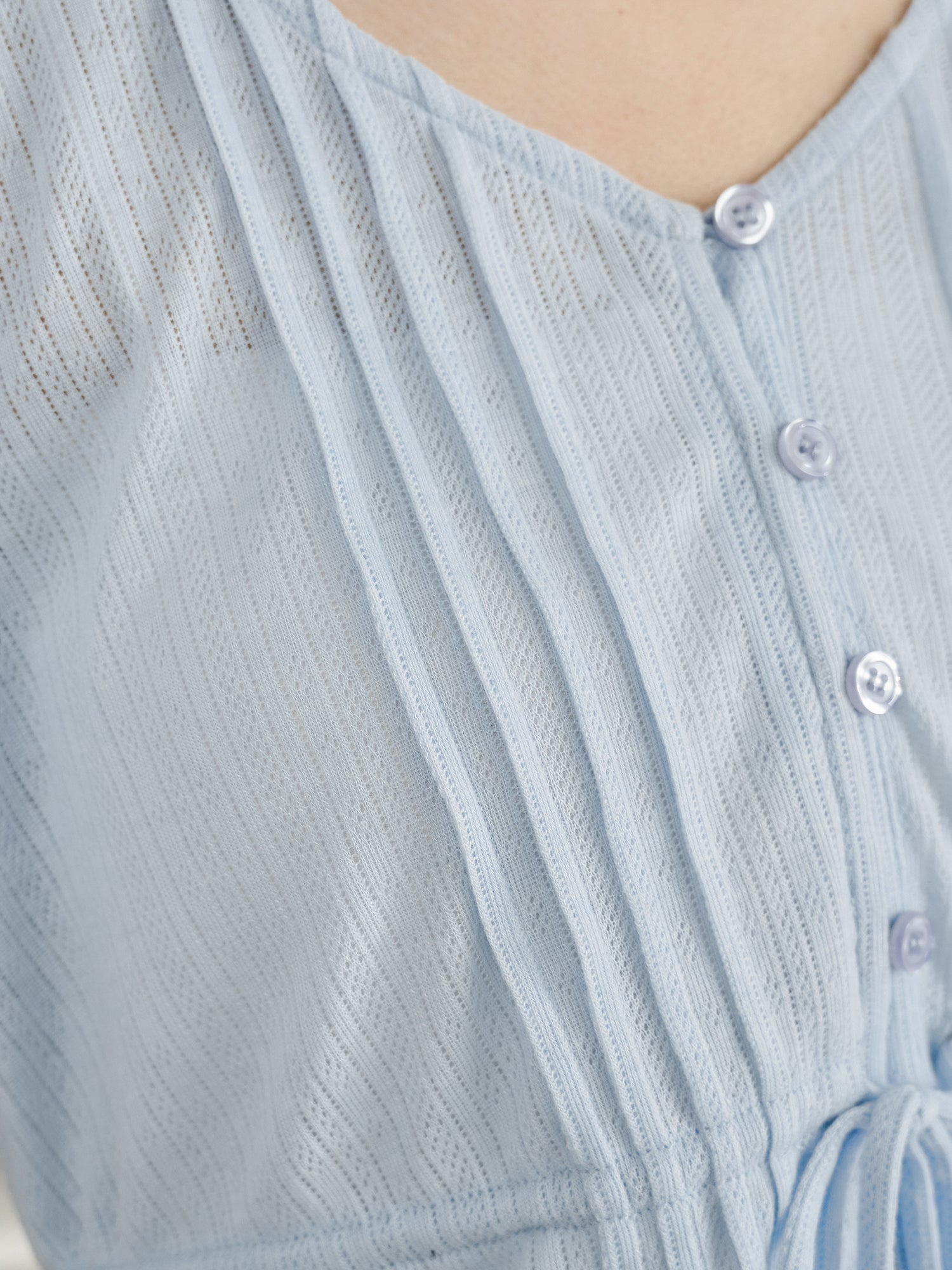 Pintuck Tie Waist Top