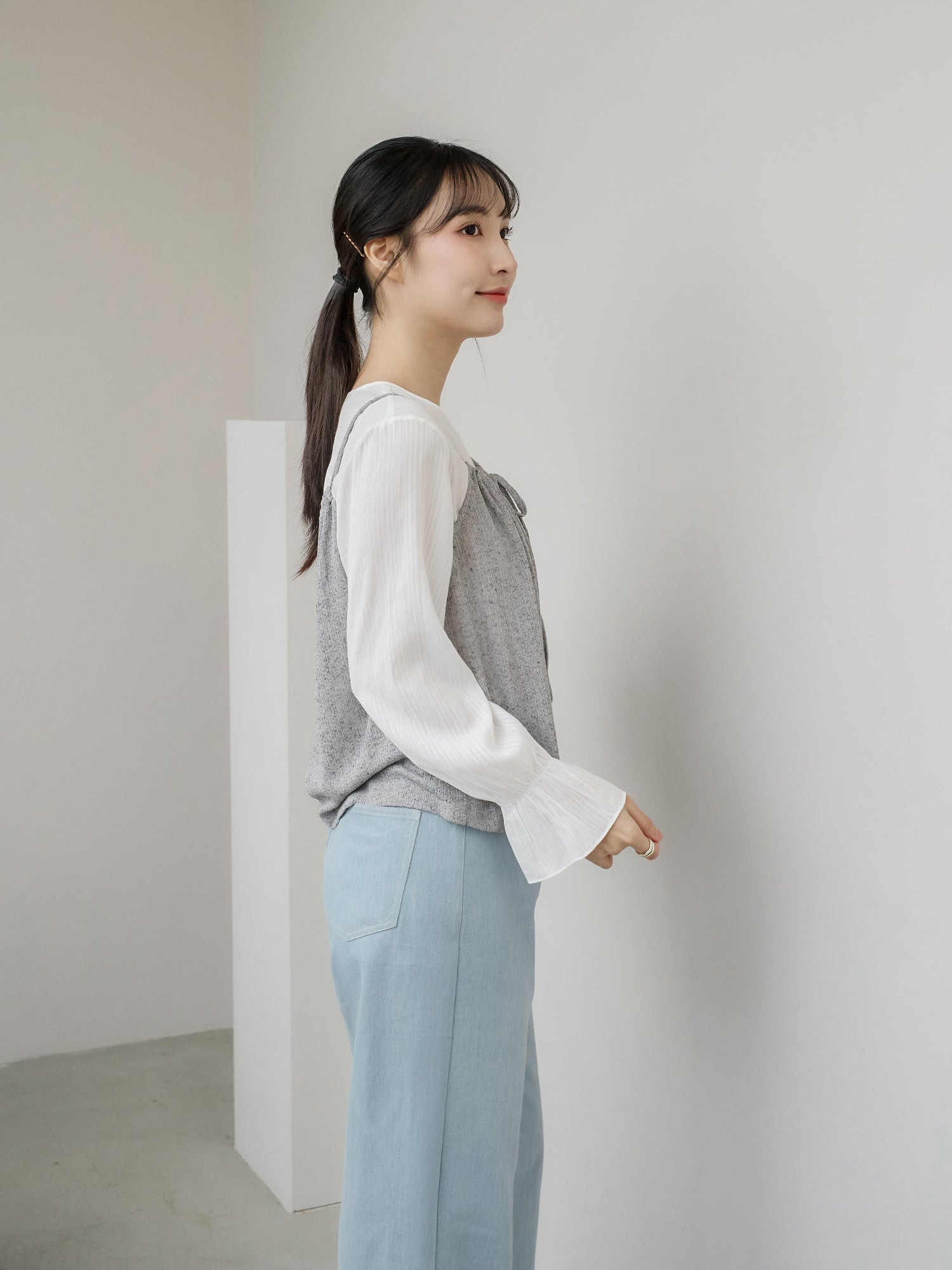 Modern Ruffle Cuff Blouse