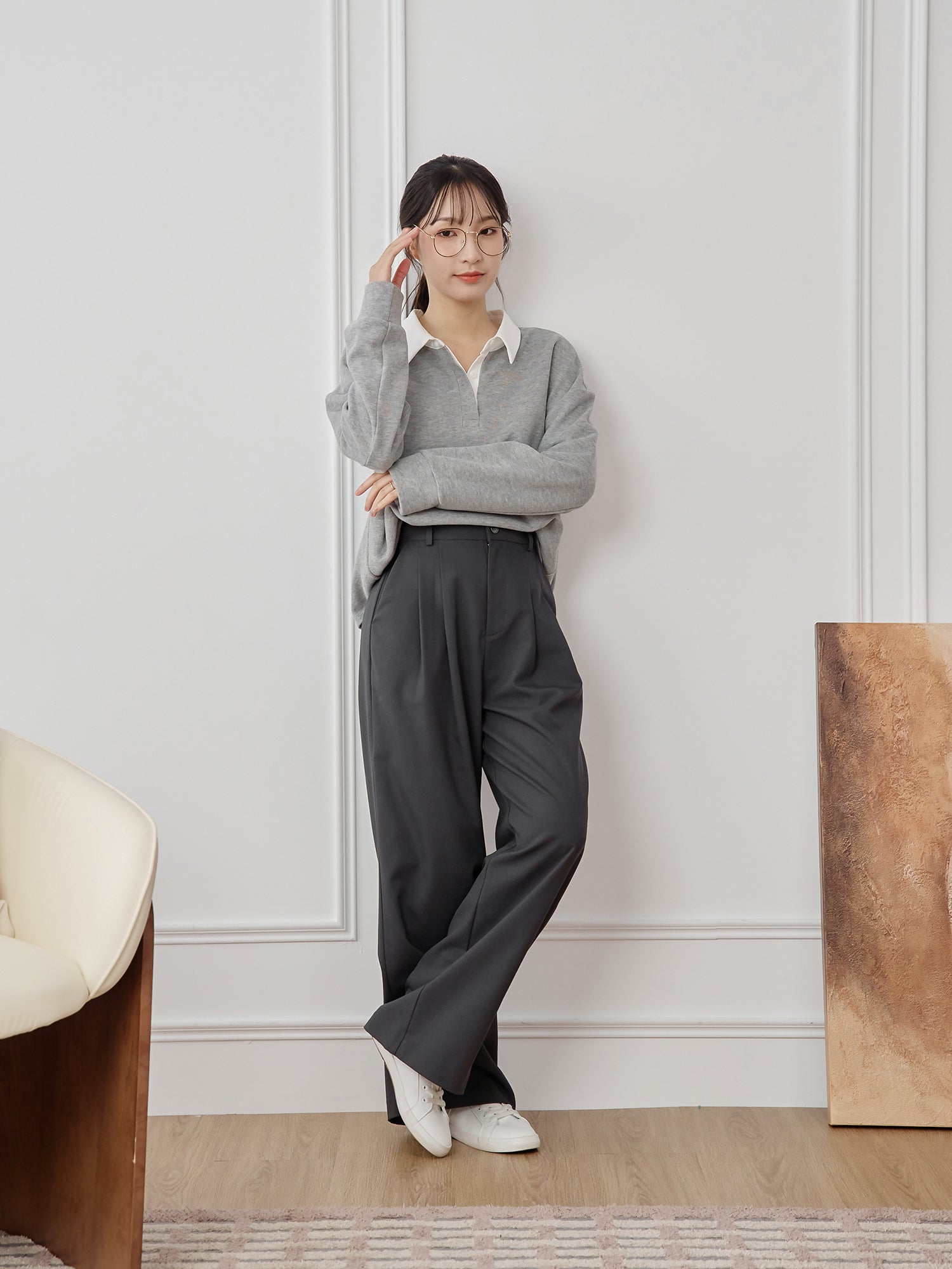 Contrast Collar Sweatshirt