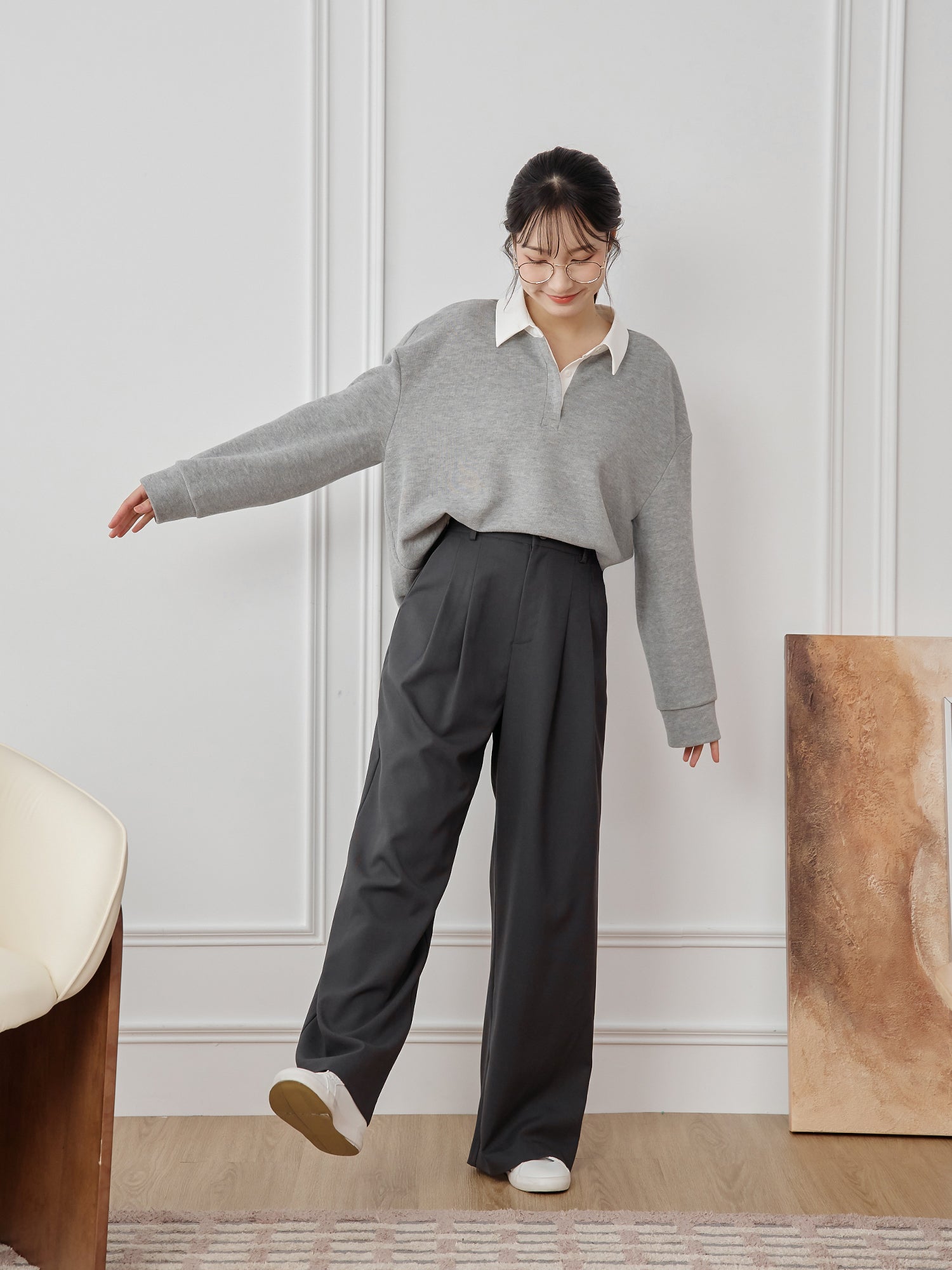 Contrast Collar Sweatshirt