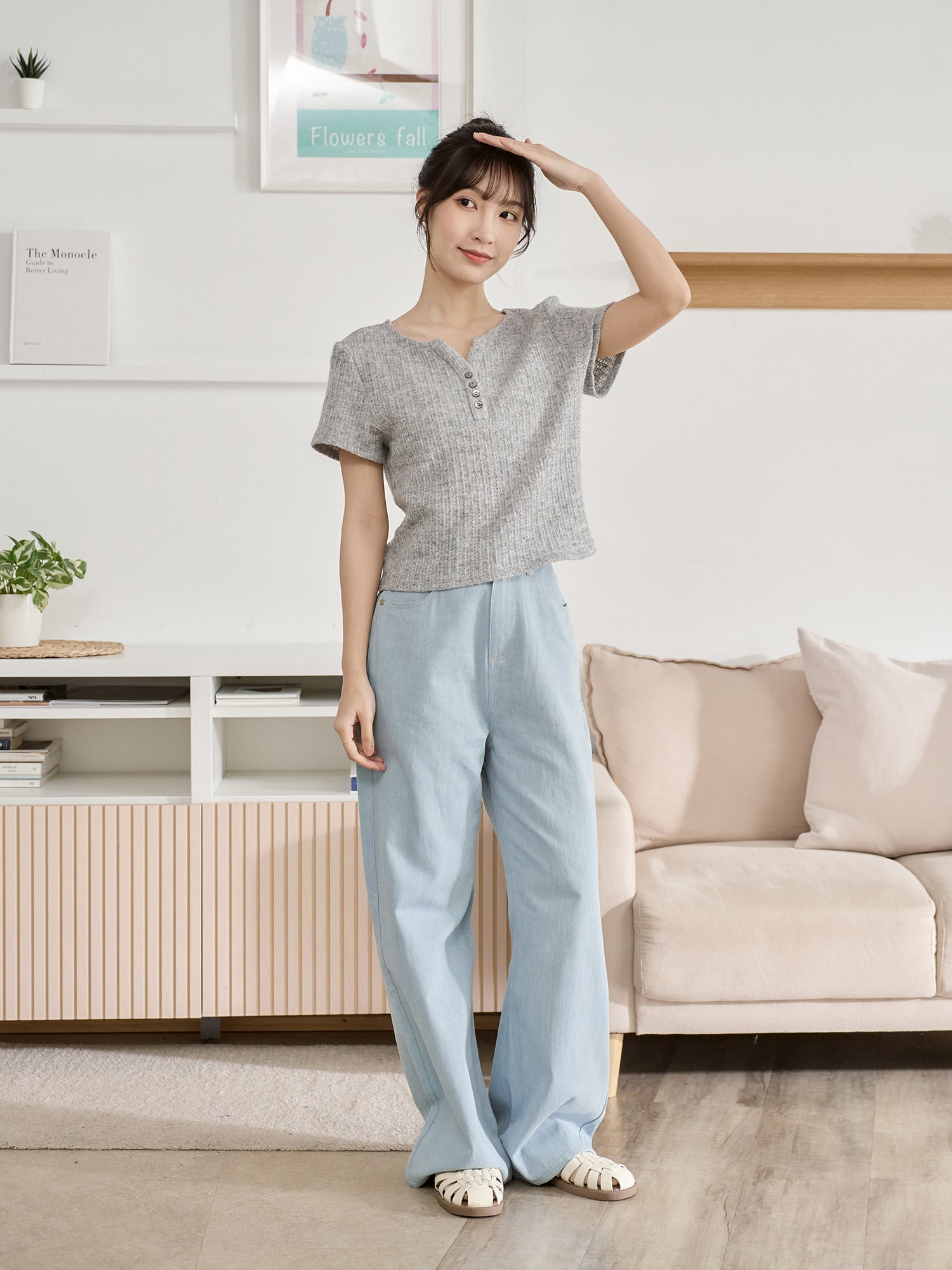 亨利領針織上衣