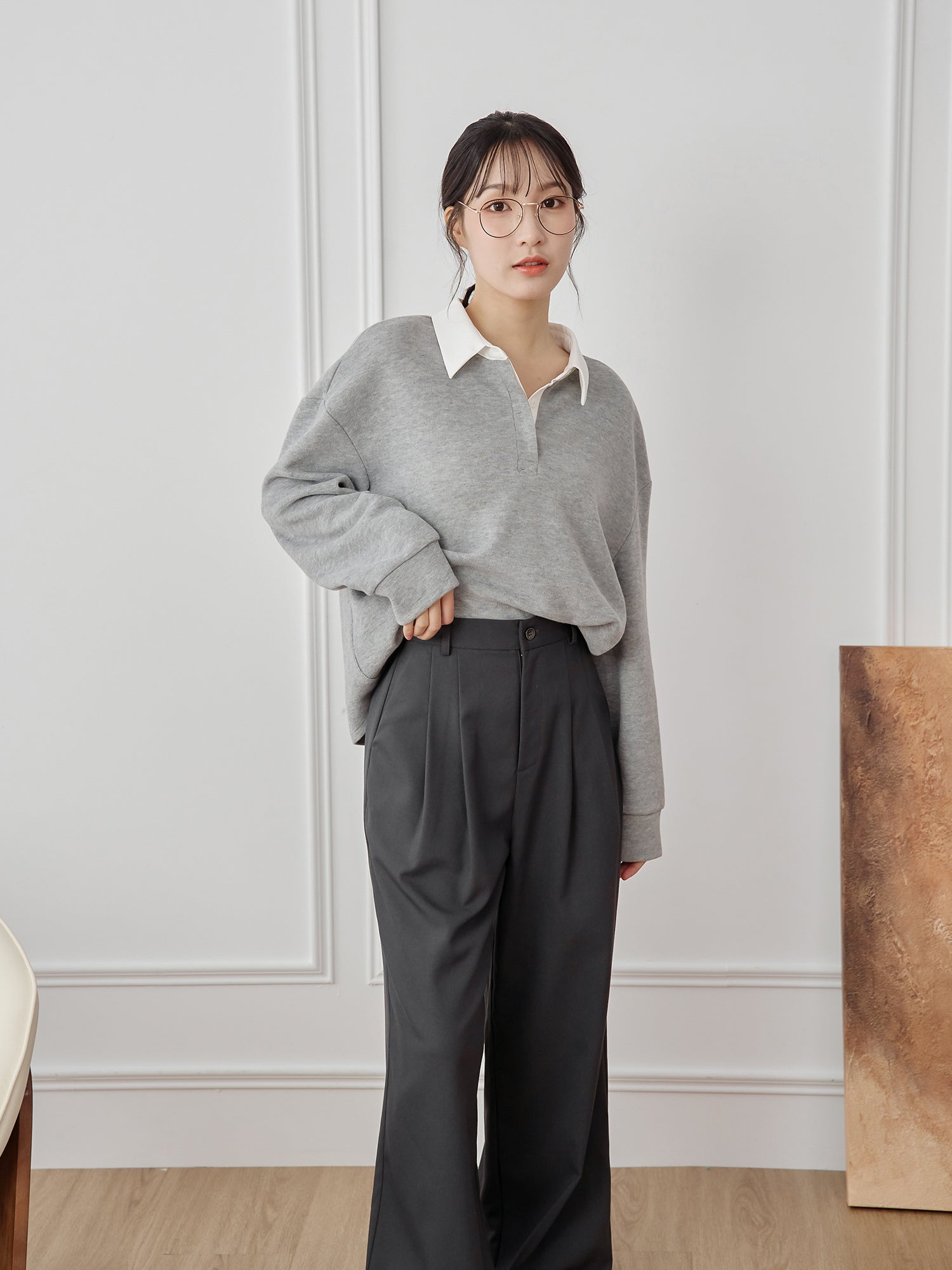 Contrast Collar Sweatshirt