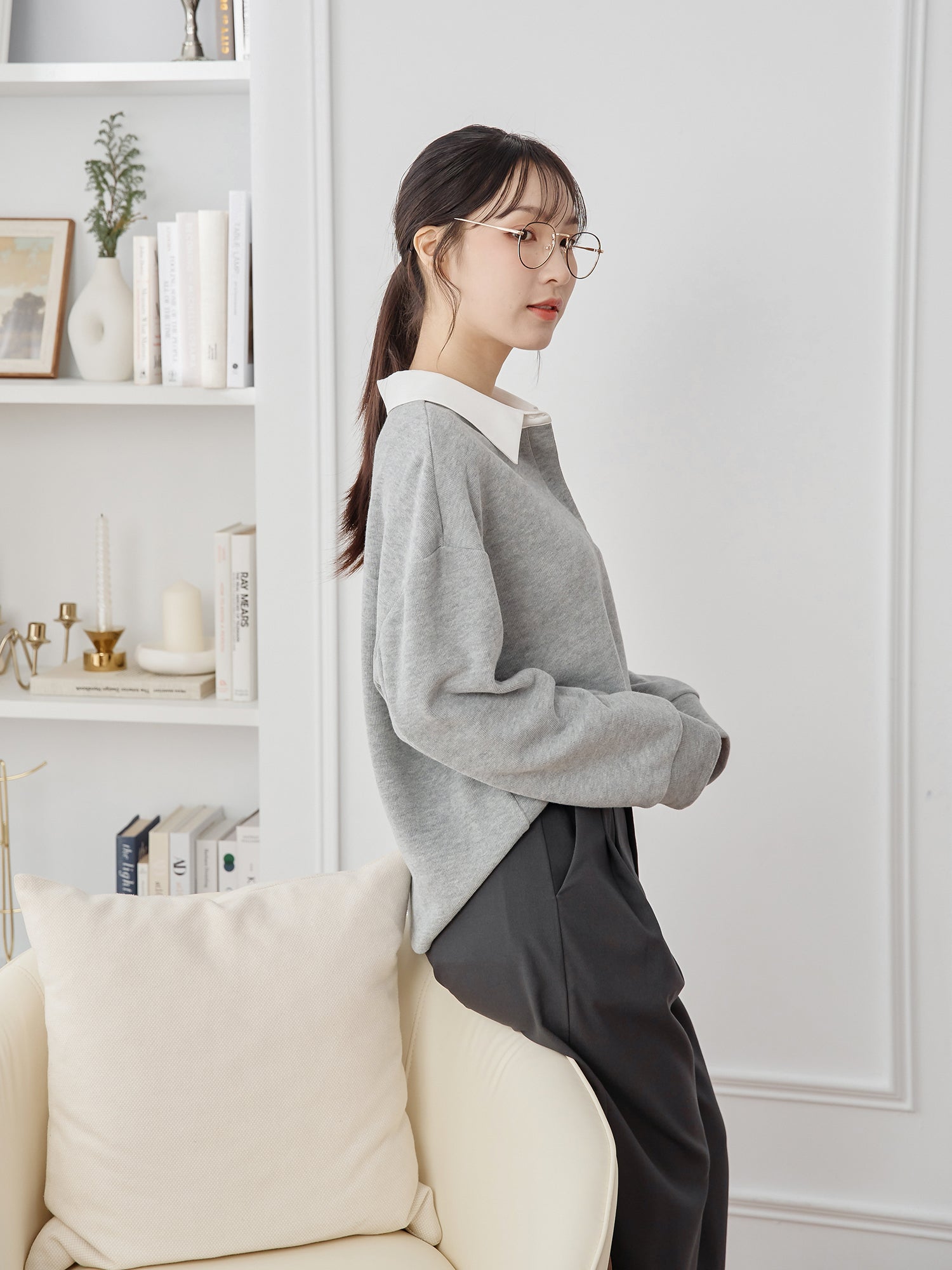 Contrast Collar Sweatshirt