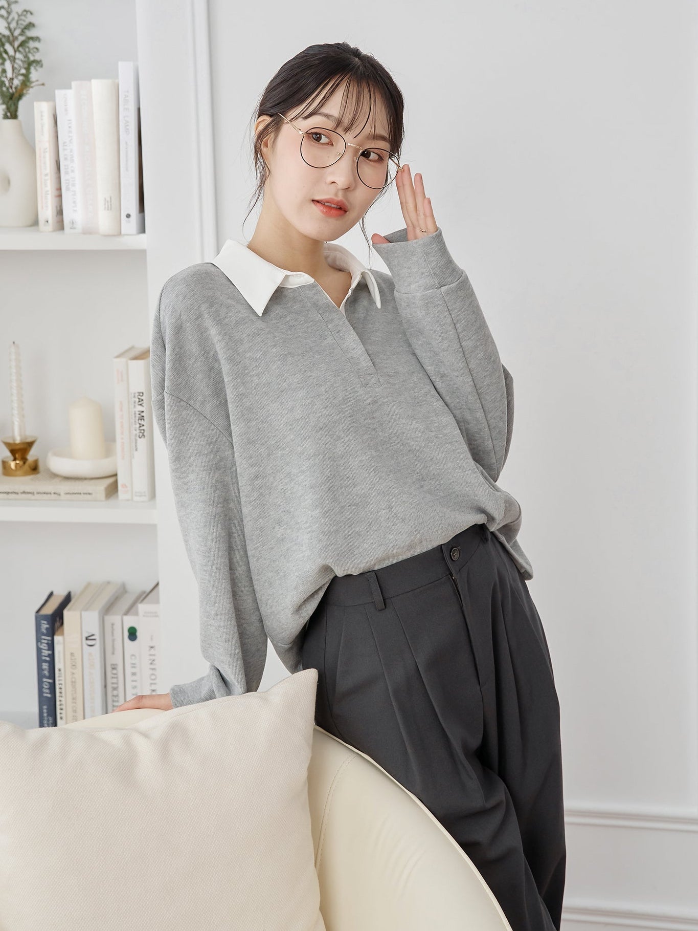 Contrast Collar Sweatshirt