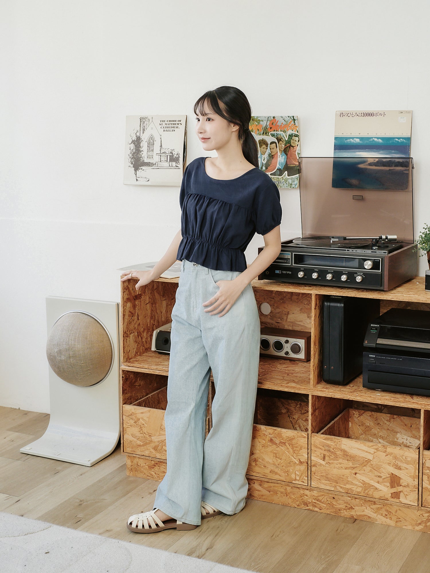 Feminine Elastic Waist Top