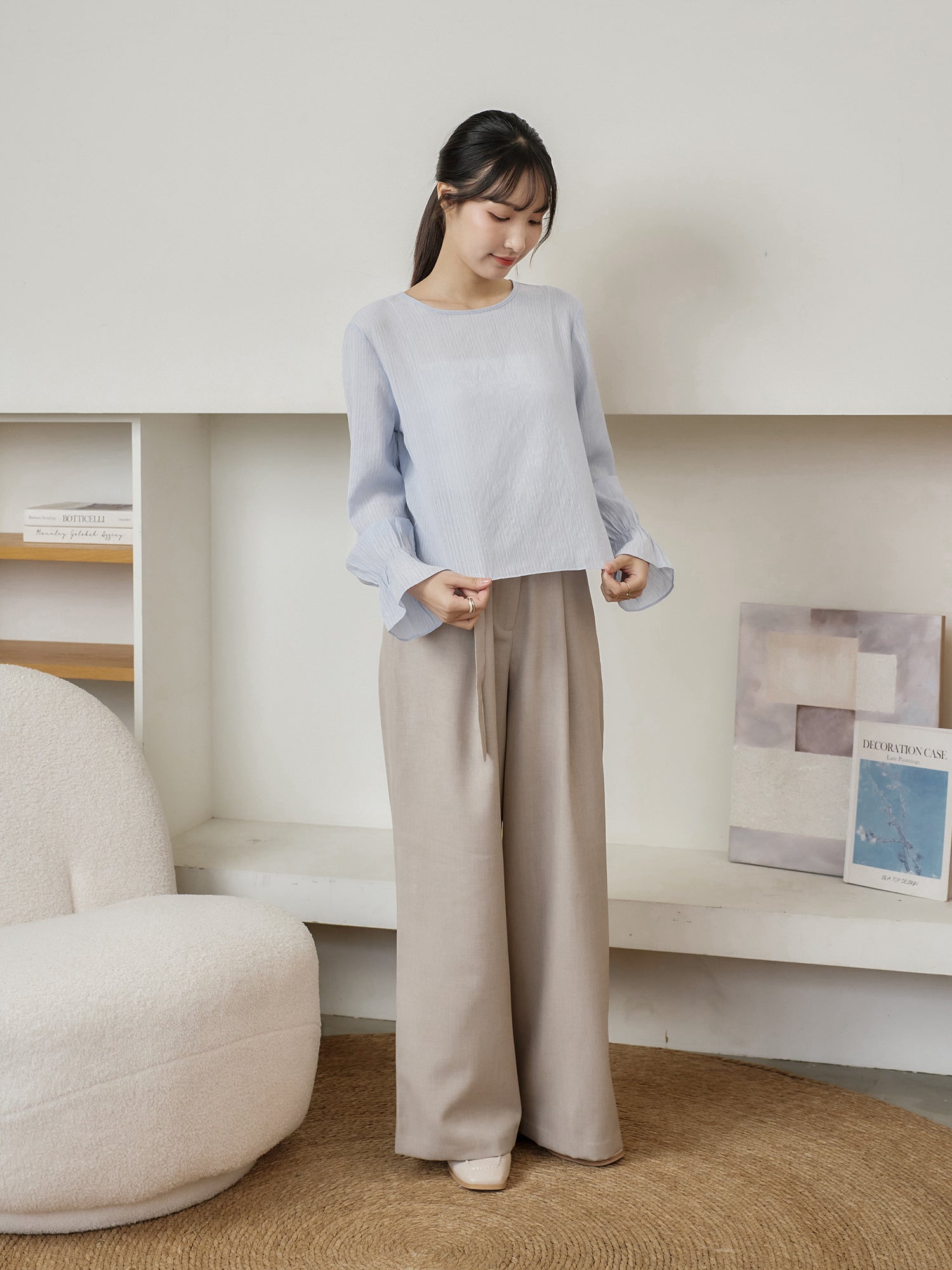 Modern Ruffle Cuff Blouse