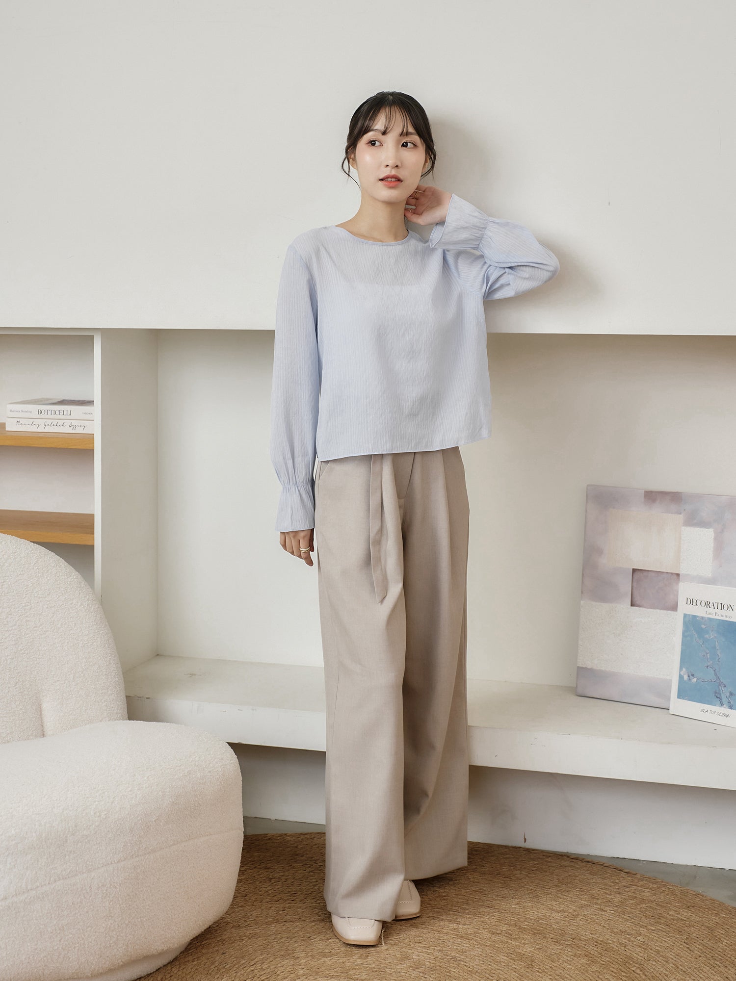 Modern Ruffle Cuff Blouse