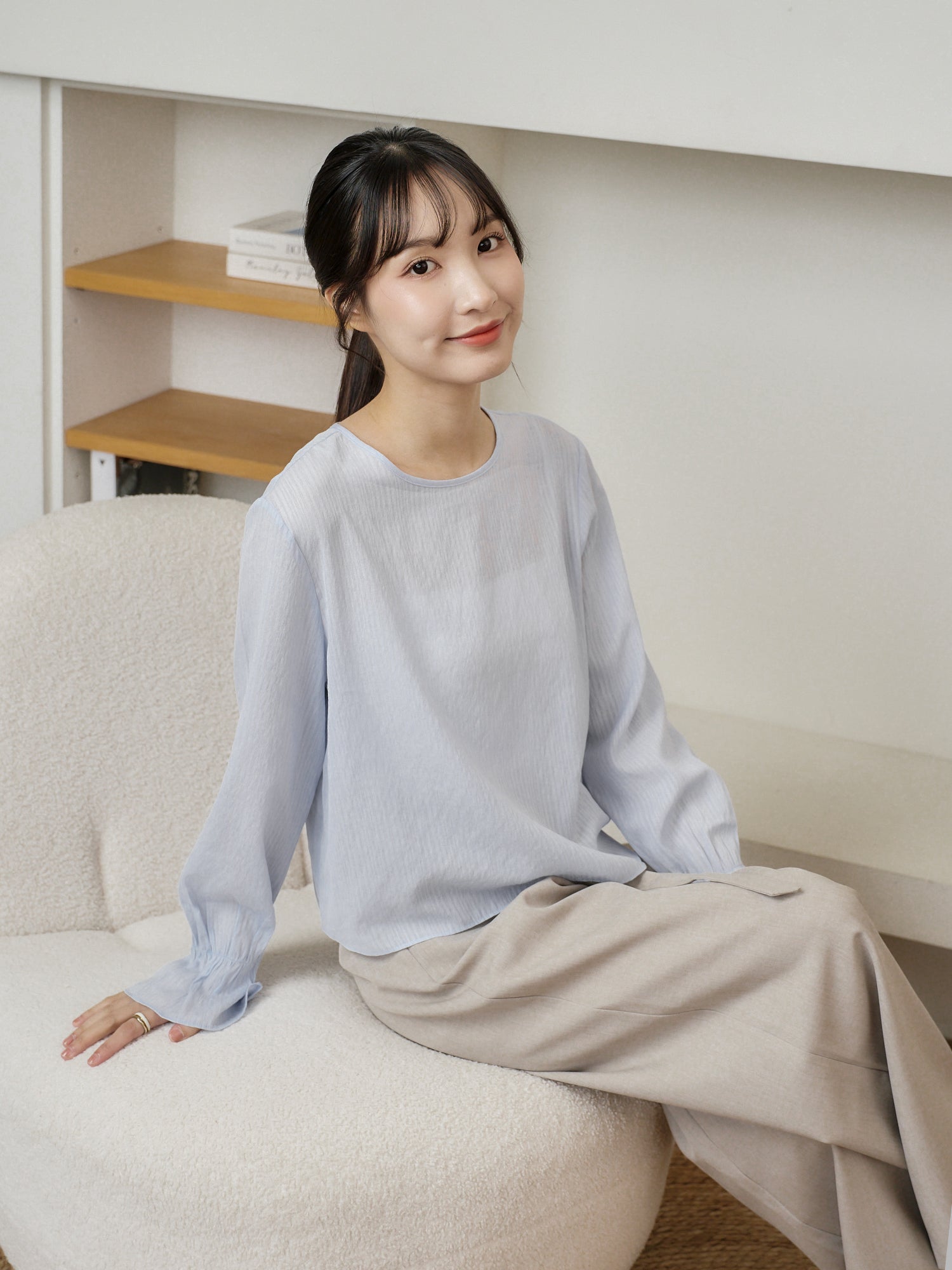 Modern Ruffle Cuff Blouse