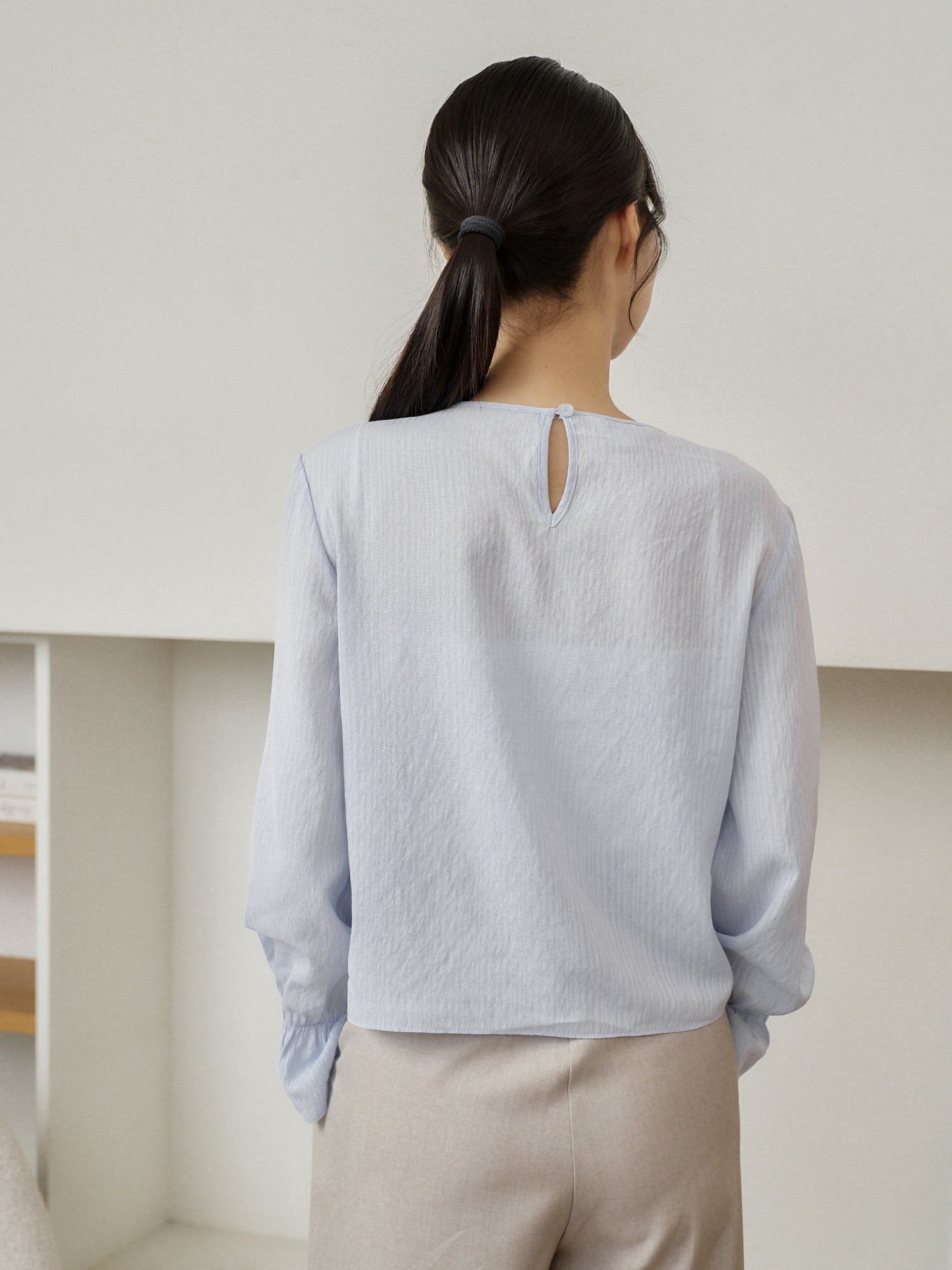 Modern Ruffle Cuff Blouse